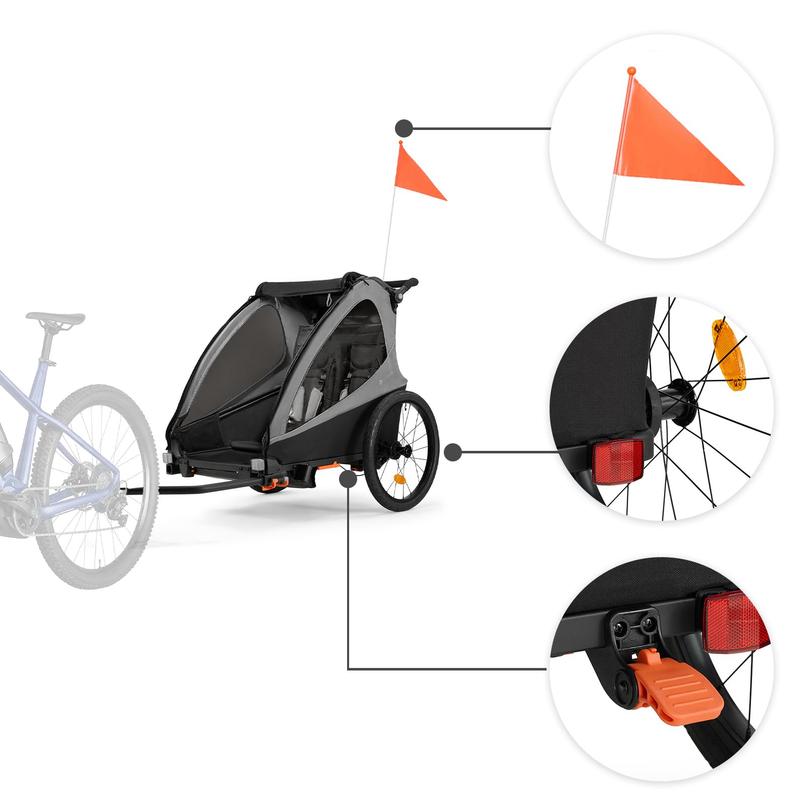 kinderkraft-nava-fahrradanh-nger-buggy-2in1-grau-2-kinder image 6