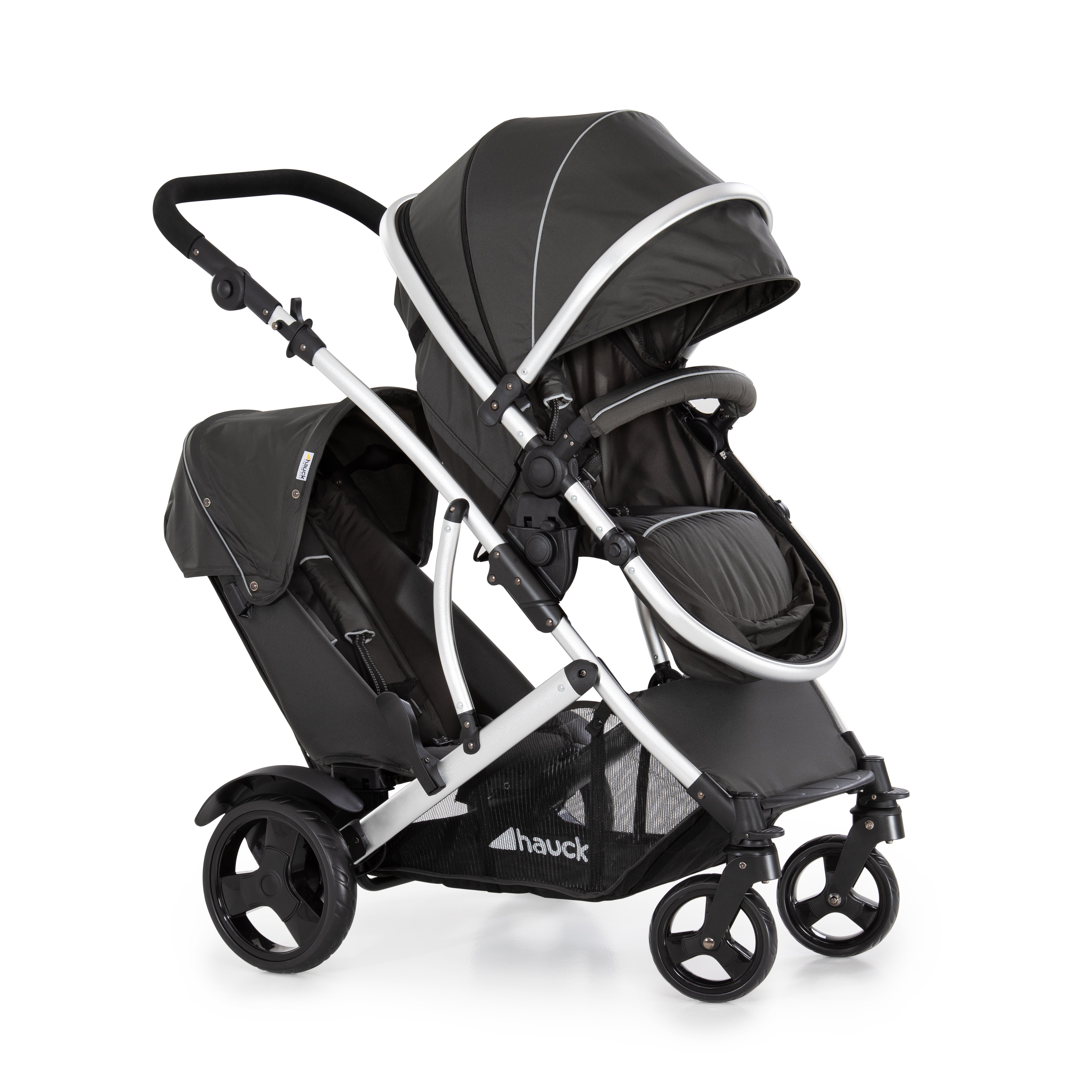 hauck-atlantic-duett-2-geschwisterwagen-schwarz-babywanne image 1