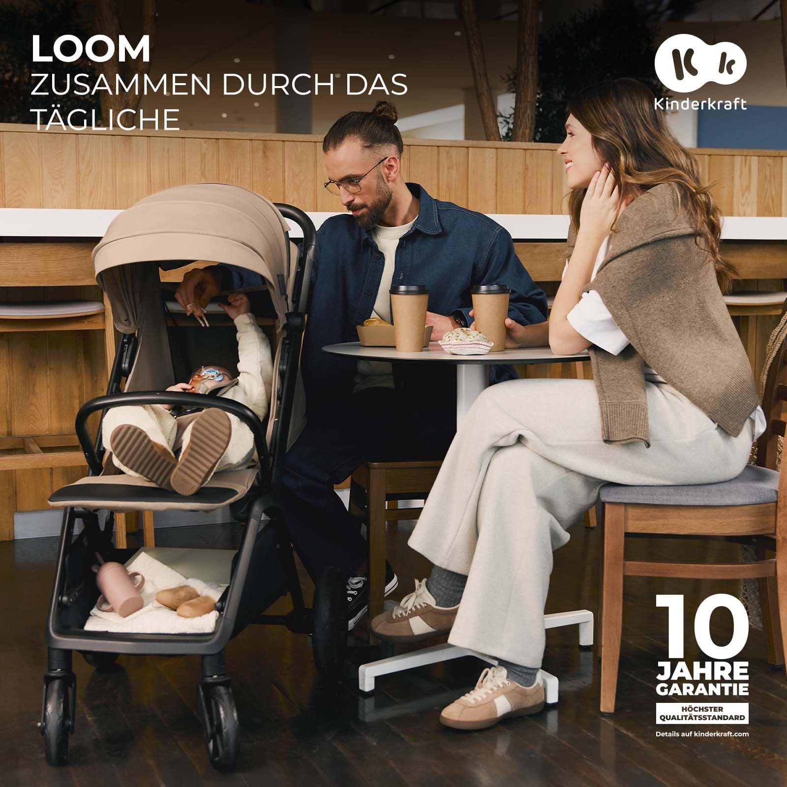 kinderkraft-loom-buggy-beige-automatik-faltung-bis-22-kg image 2