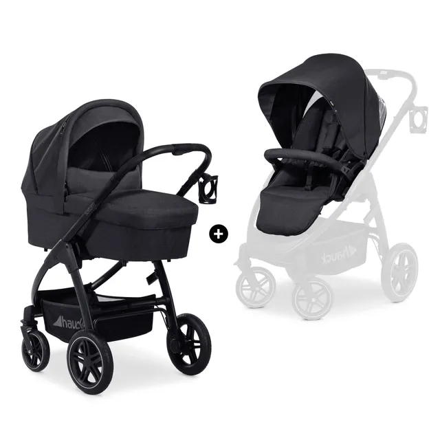hauck-saturn-r-duoset-kinderwagen-melange-black-mit-wanne image 1
