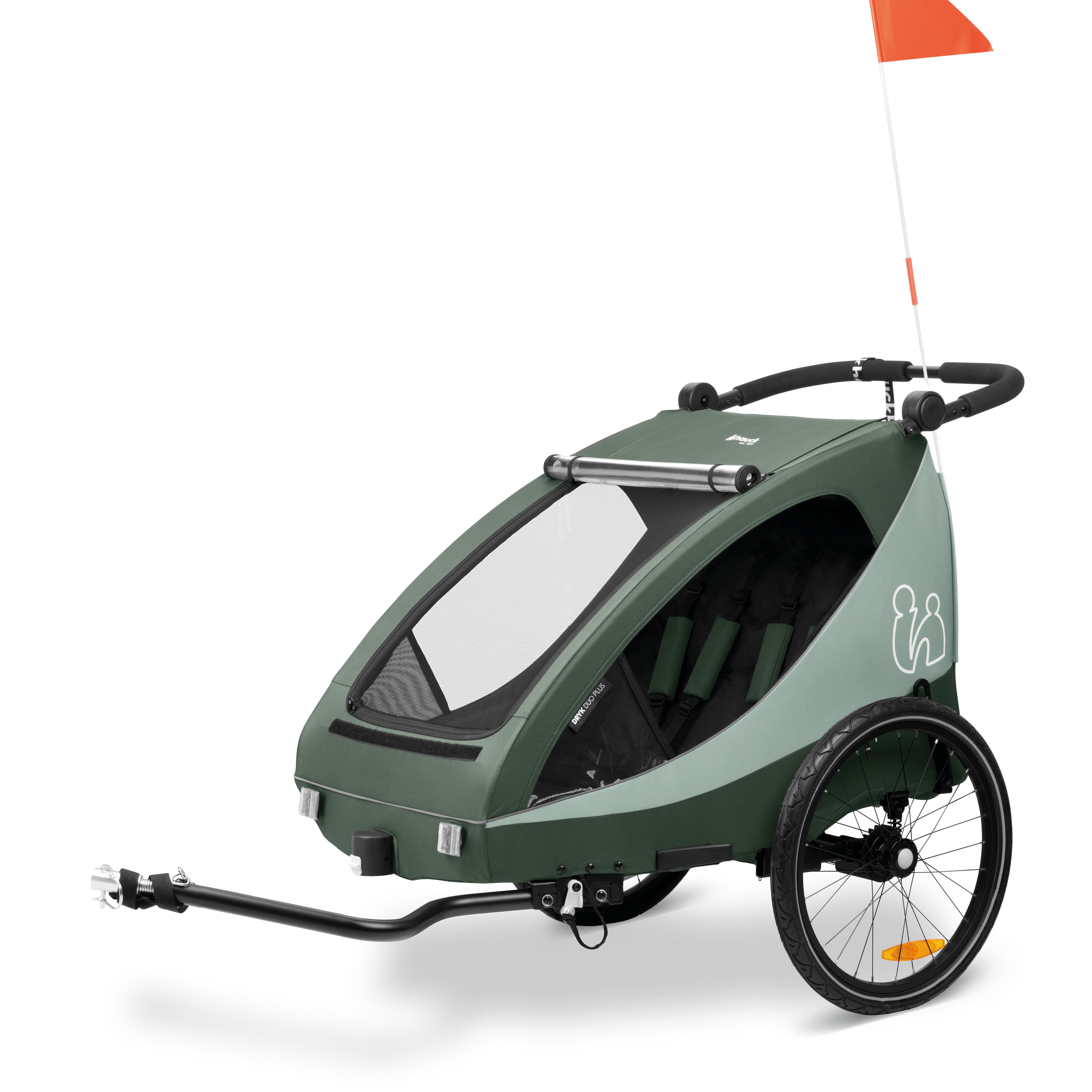 hauck-dryk-duo-plus-fahrradanh-nger-dark-green-2-kinder image 3