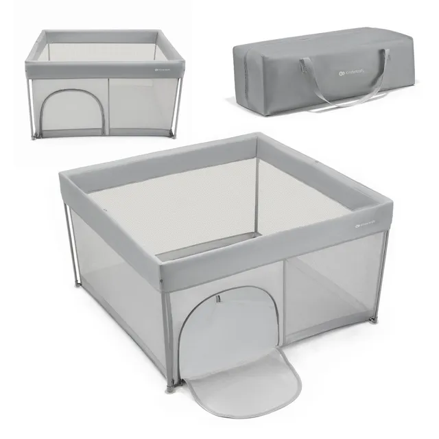 kinderkraft-ziki-laufgitter-grau-faltbar-mit-tasche image 1
