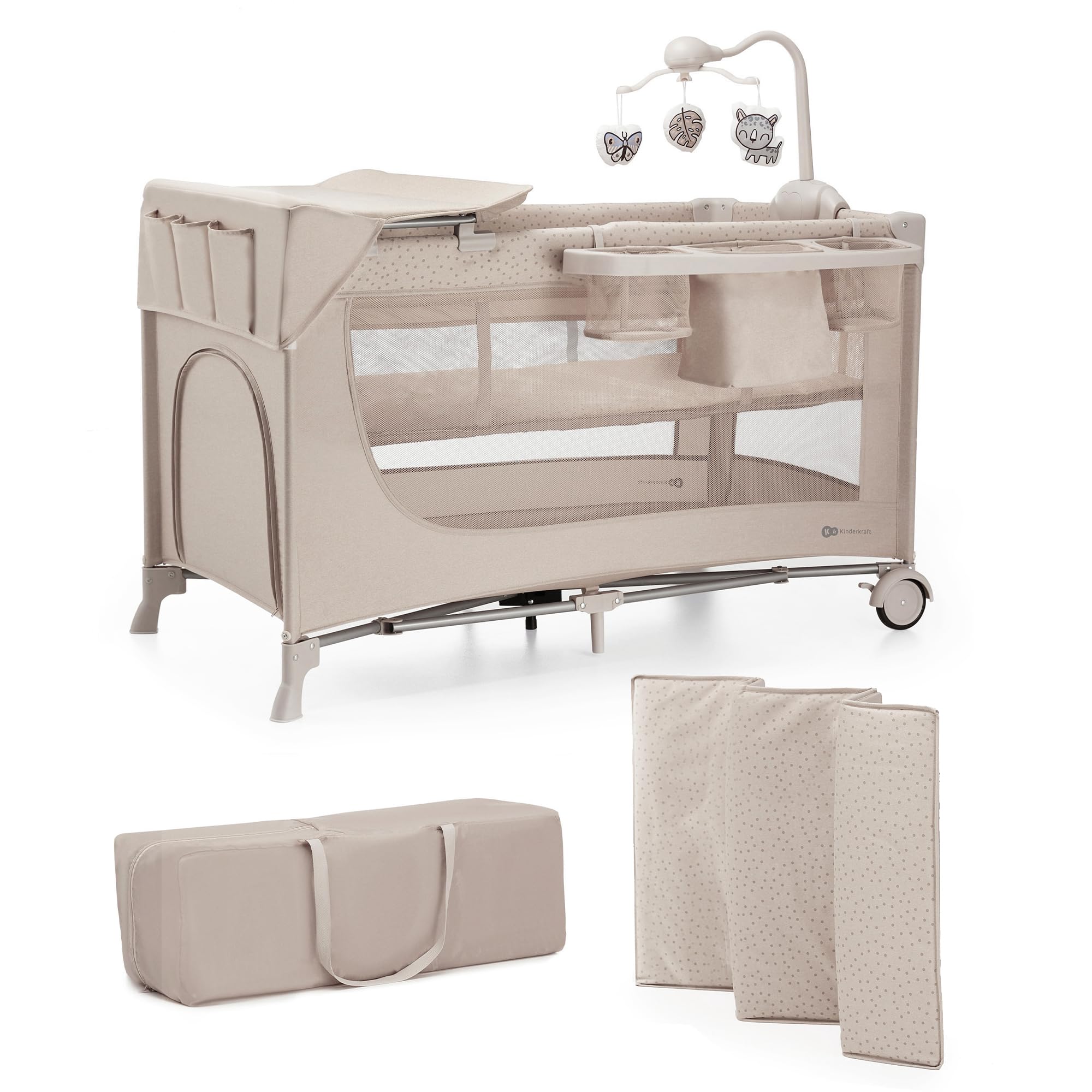 kinderkraft-joy-2-acc-reisebett-3-in-1-beige-mit-zubeh-r image 1