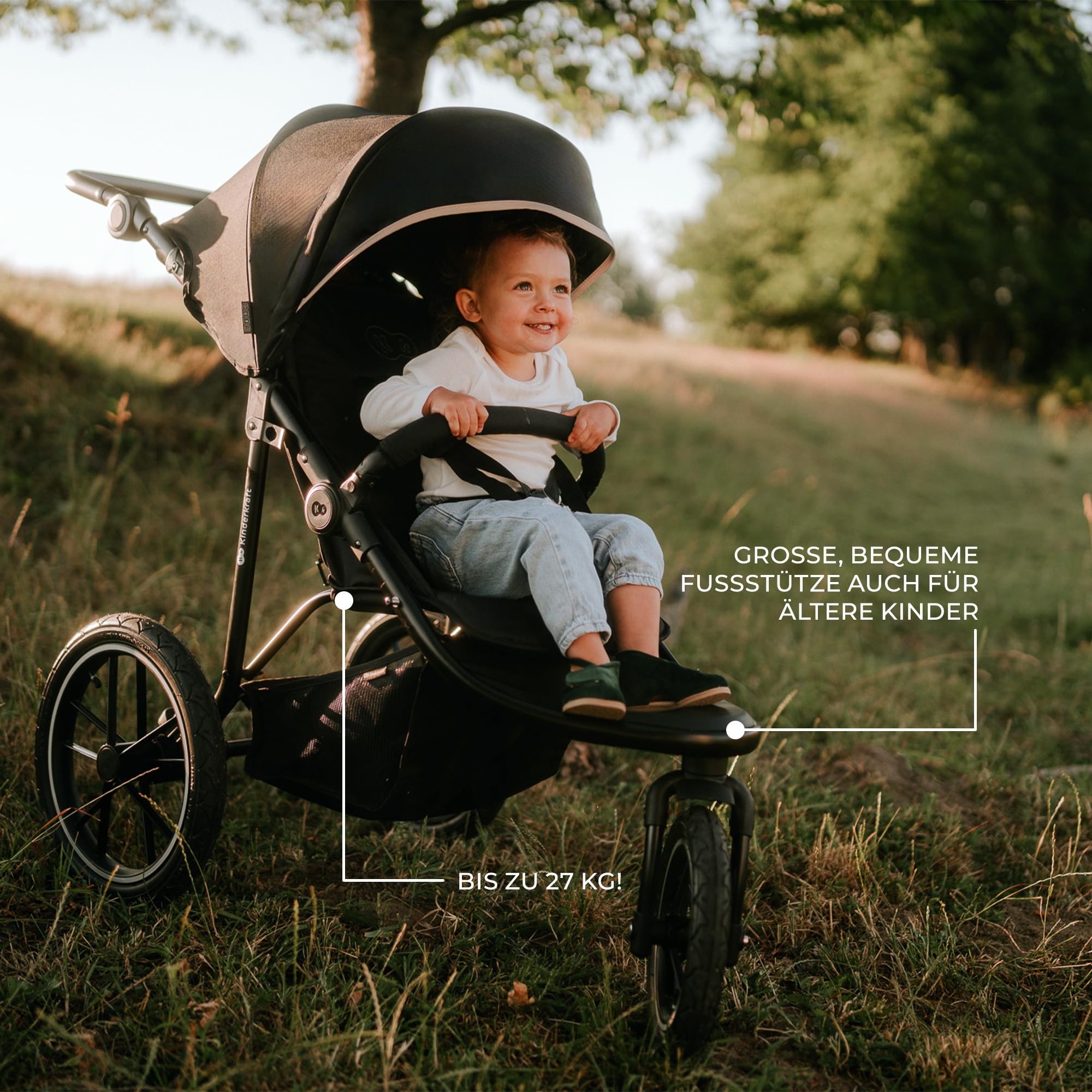 kinderkraft-helsi-2-buggy-grau-mit-luftreifen-liegefunktion image 8