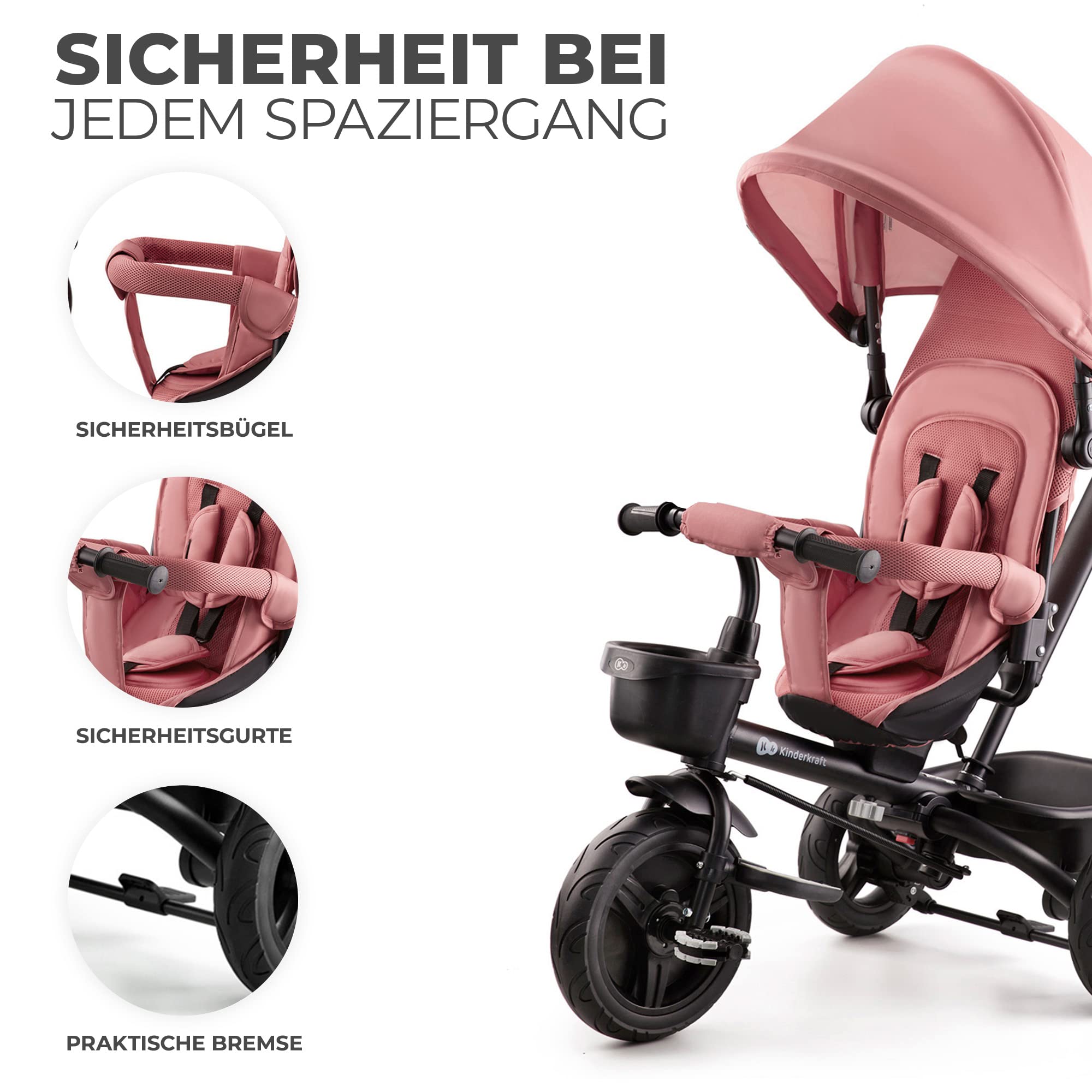 kinderkraft-aveo-dreirad-mit-schubstange-rosa-klappbar image 7