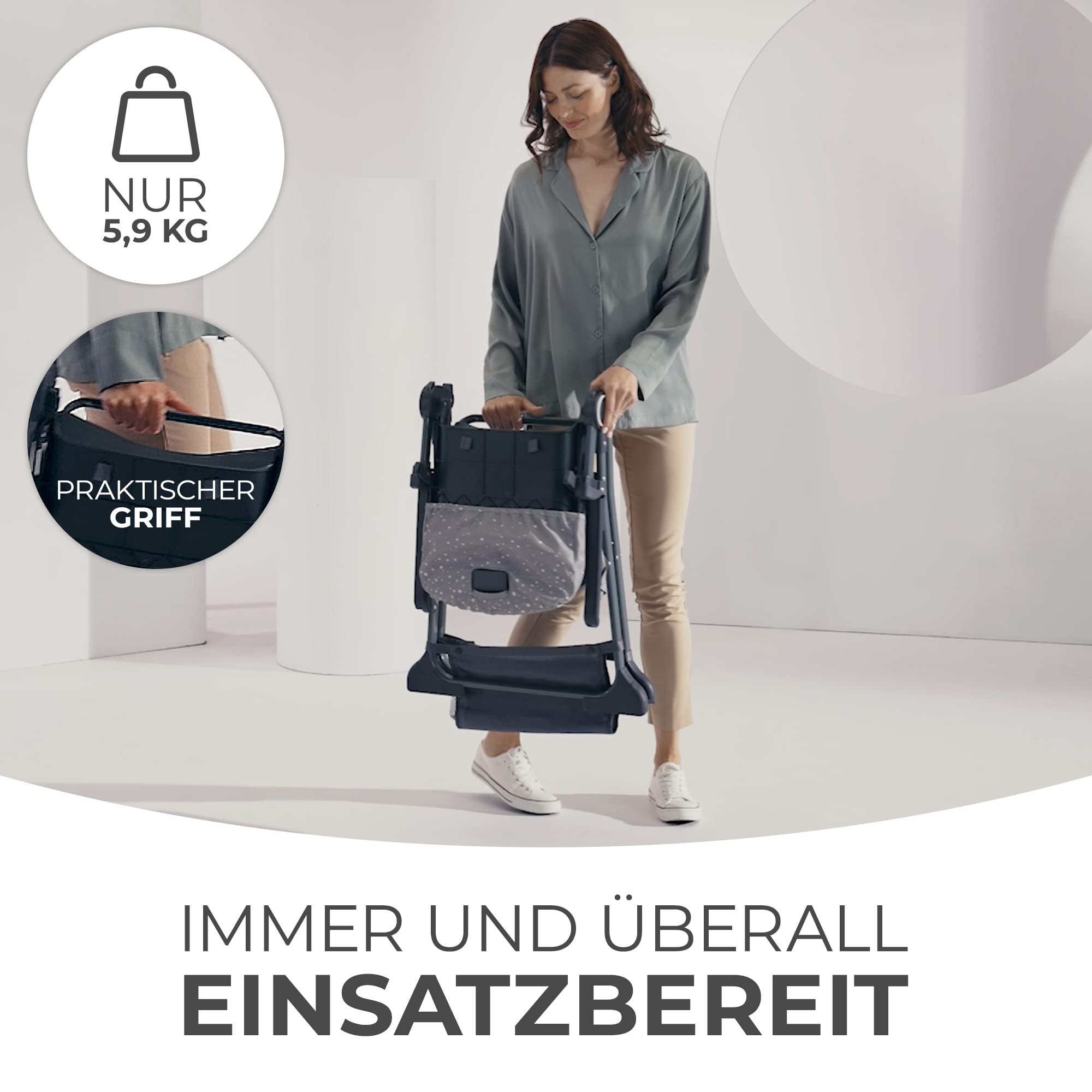 kinderkraft-foldee-hochstuhl-rosa-klappbar-mit-tablett image 3