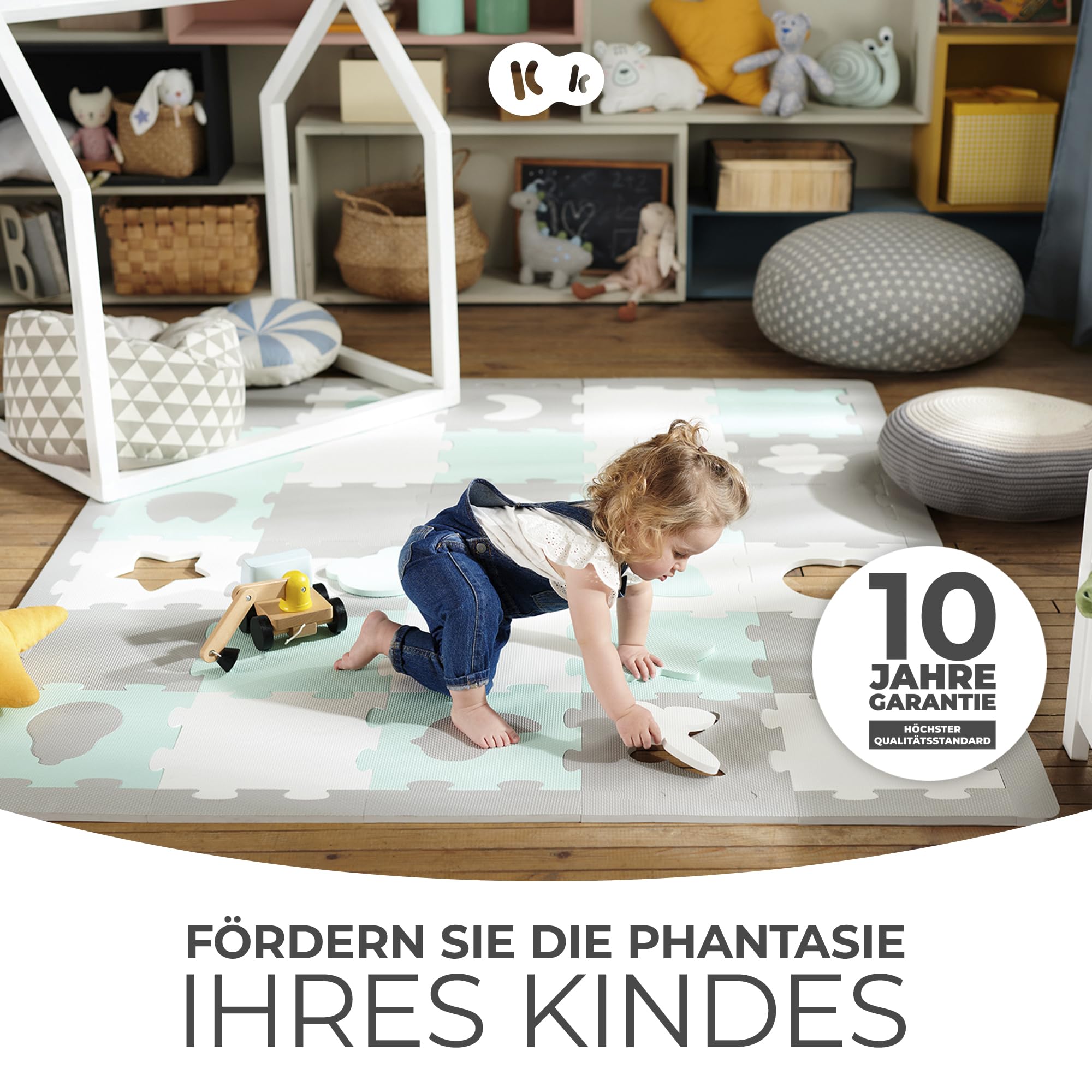 kinderkraft-luno-shapes-spielmatte-185x165-cm-gelb-wasserfest image 2