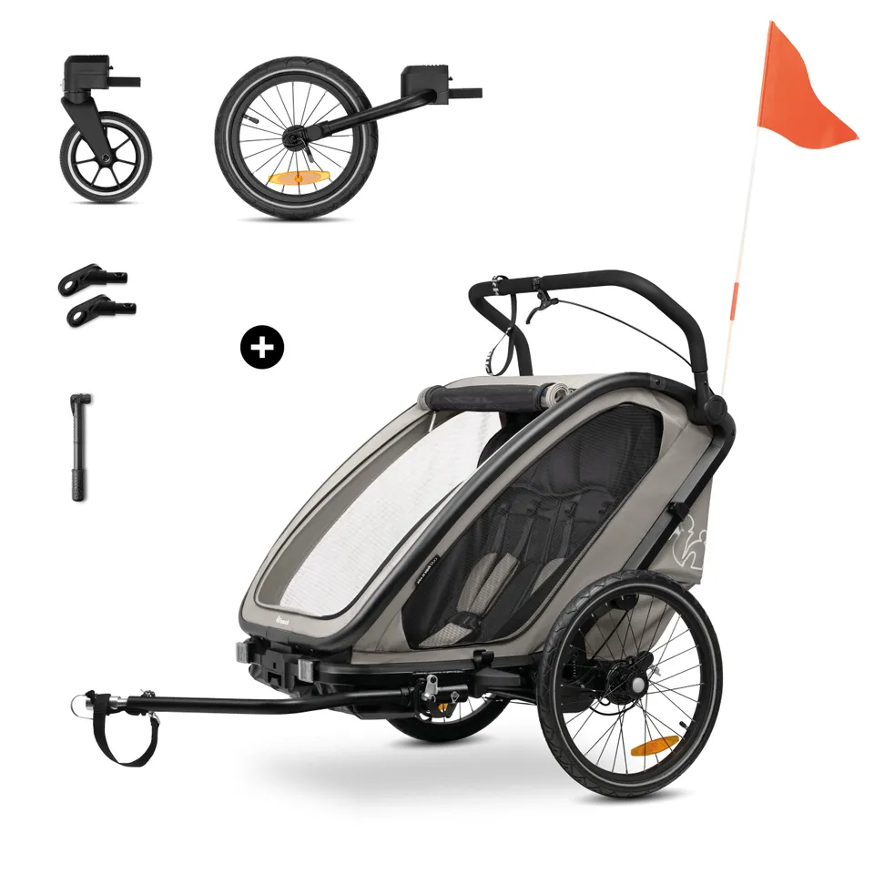 hauck-dryk-bike-n-walk-duo-fahrradanh-nger-light-grey image 1