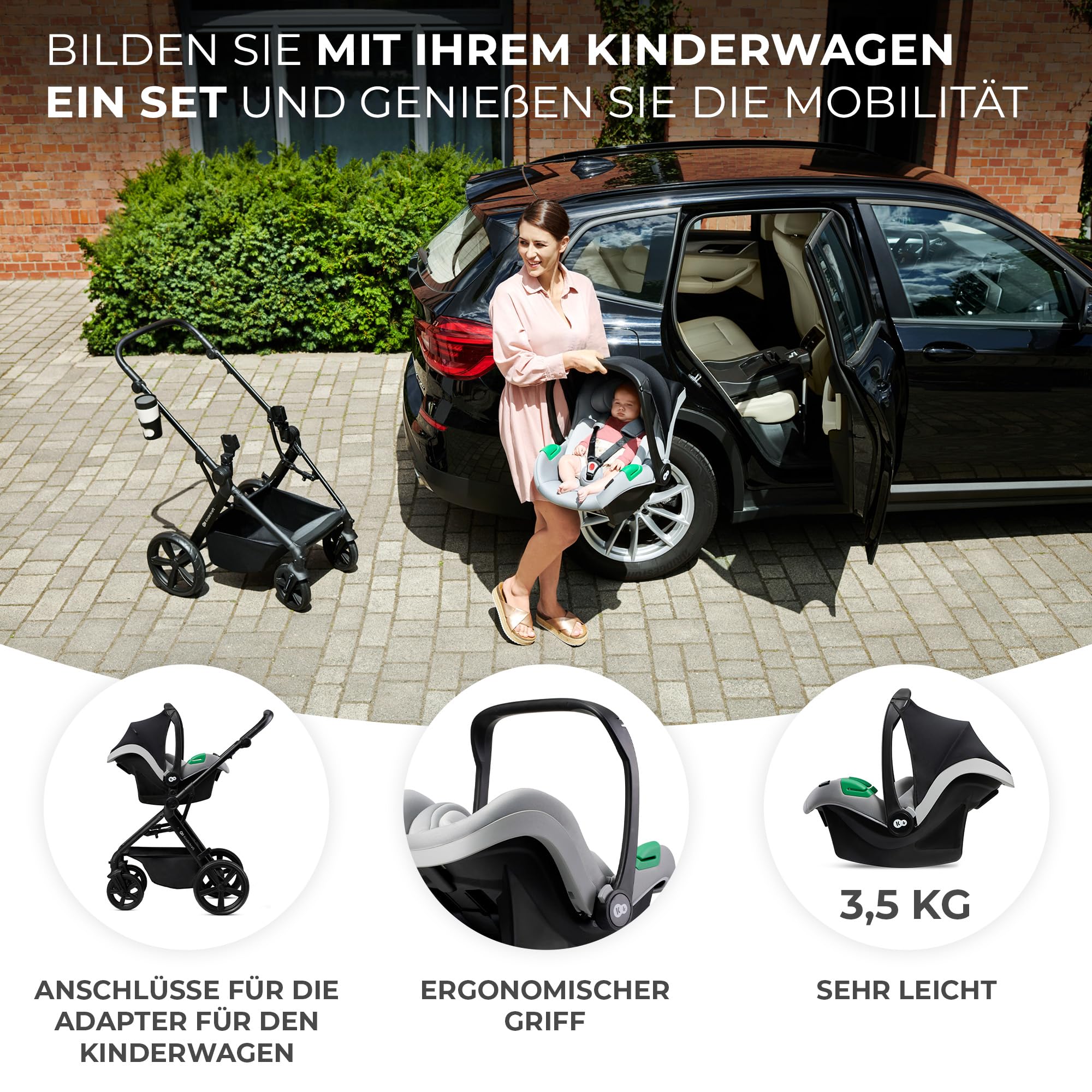 kinderkraft-mink-pro-i-size-babyschale-grau-mit-basis image 5