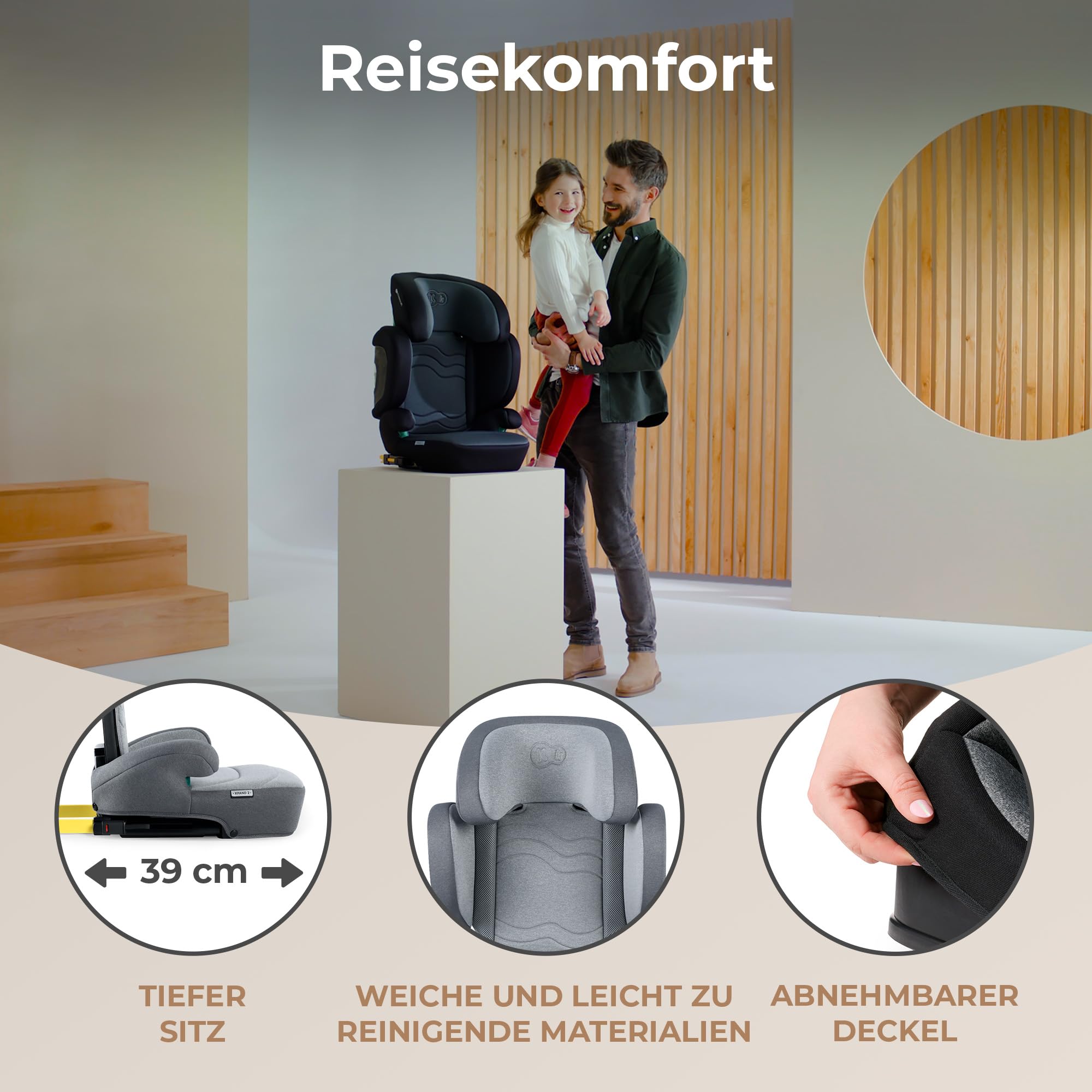 kinderkraft-xpand-2-i-size-kindersitz-grau-100-150-cm image 3