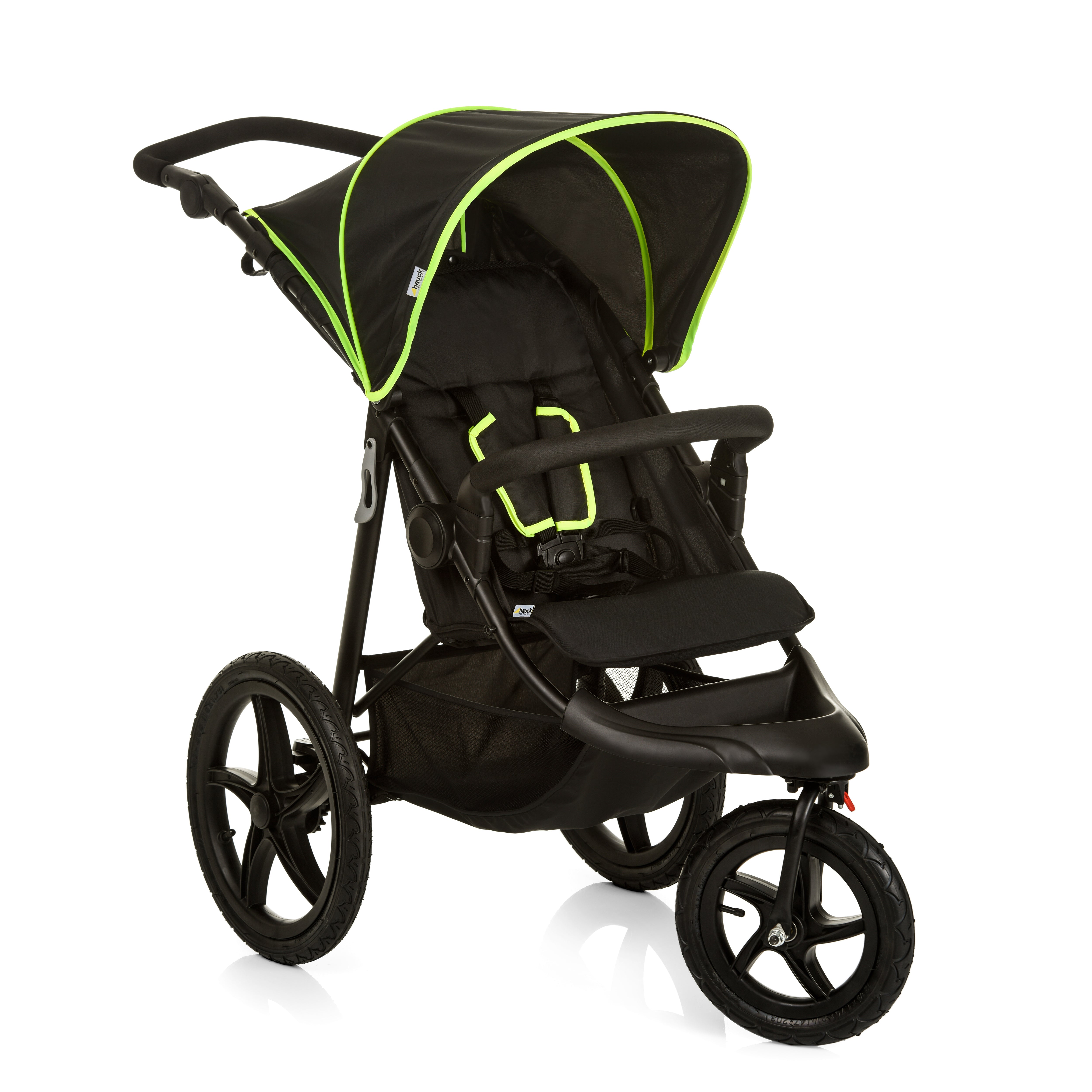 hauck-runner-dreirad-kinderwagen-black-neon-yellow-liege image 1