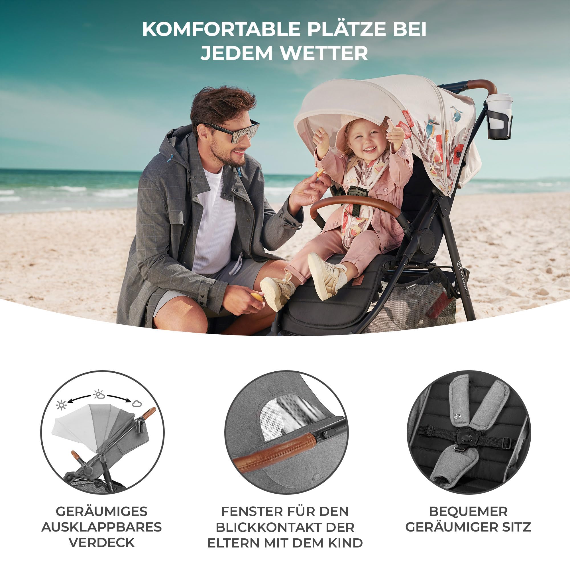kinderkraft-grande-plus-buggy-grau-22-kg-liegeposition image 6
