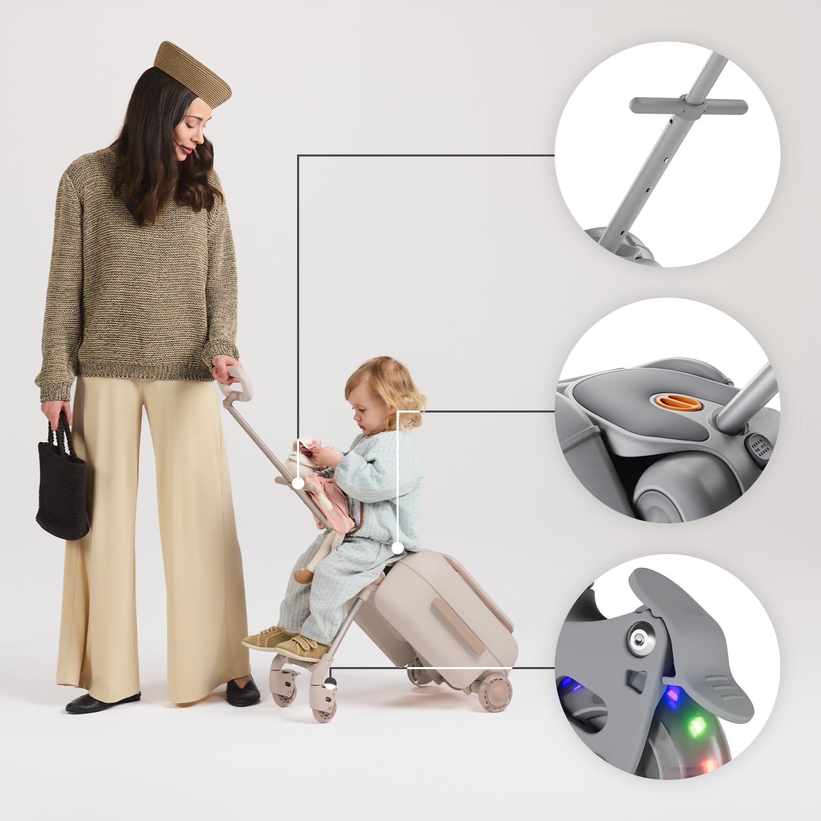 kinderkraft-cabby-kinderkoffer-mit-sitz-grau-20-l image 3