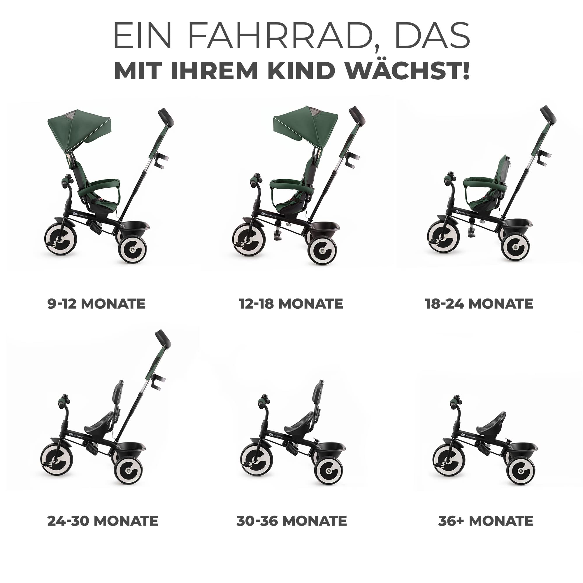 kinderkraft-aston-dreirad-mit-schubstange-gr-n-verdeck image 3