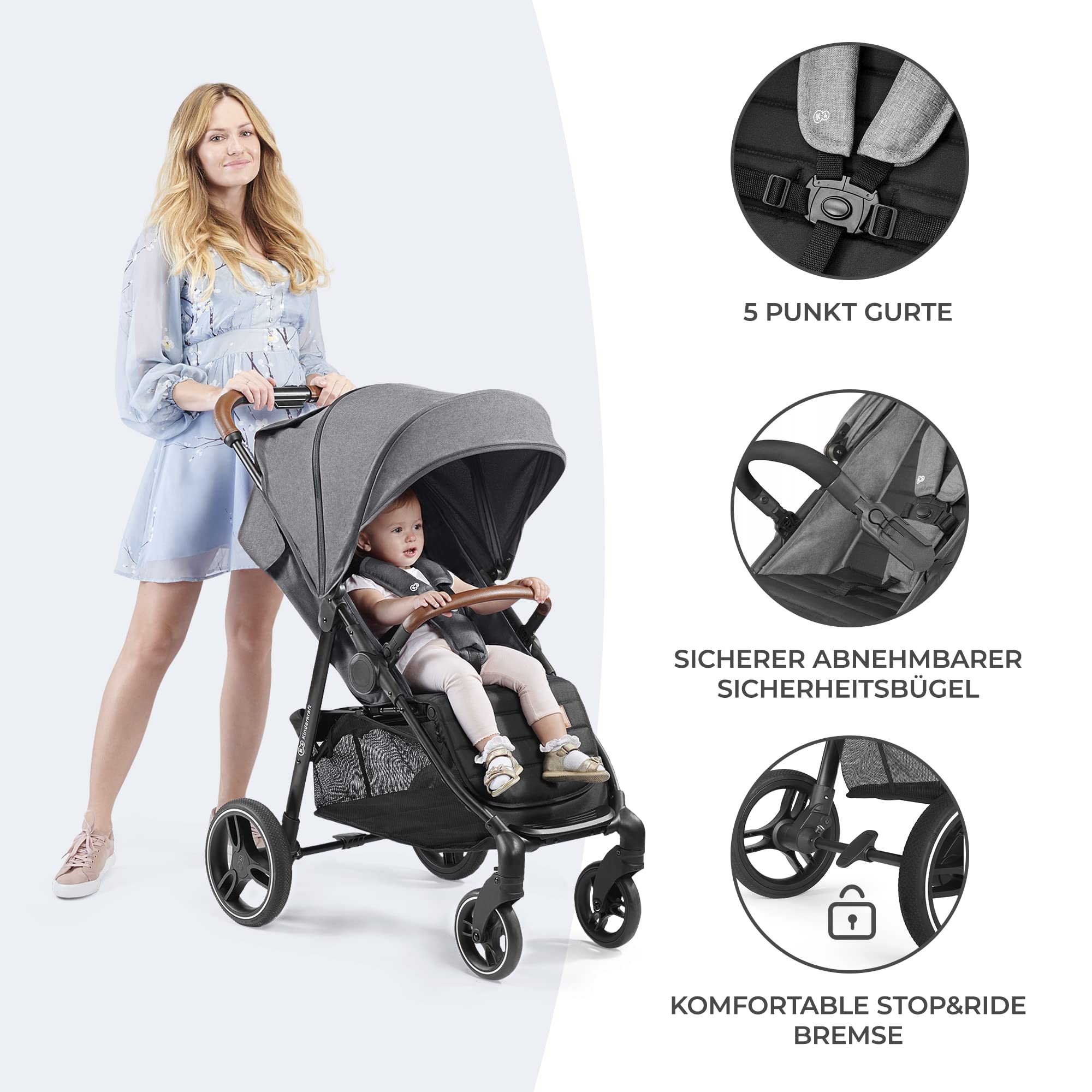 kinderkraft-grande-plus-buggy-grau-22-kg-liegeposition image 7