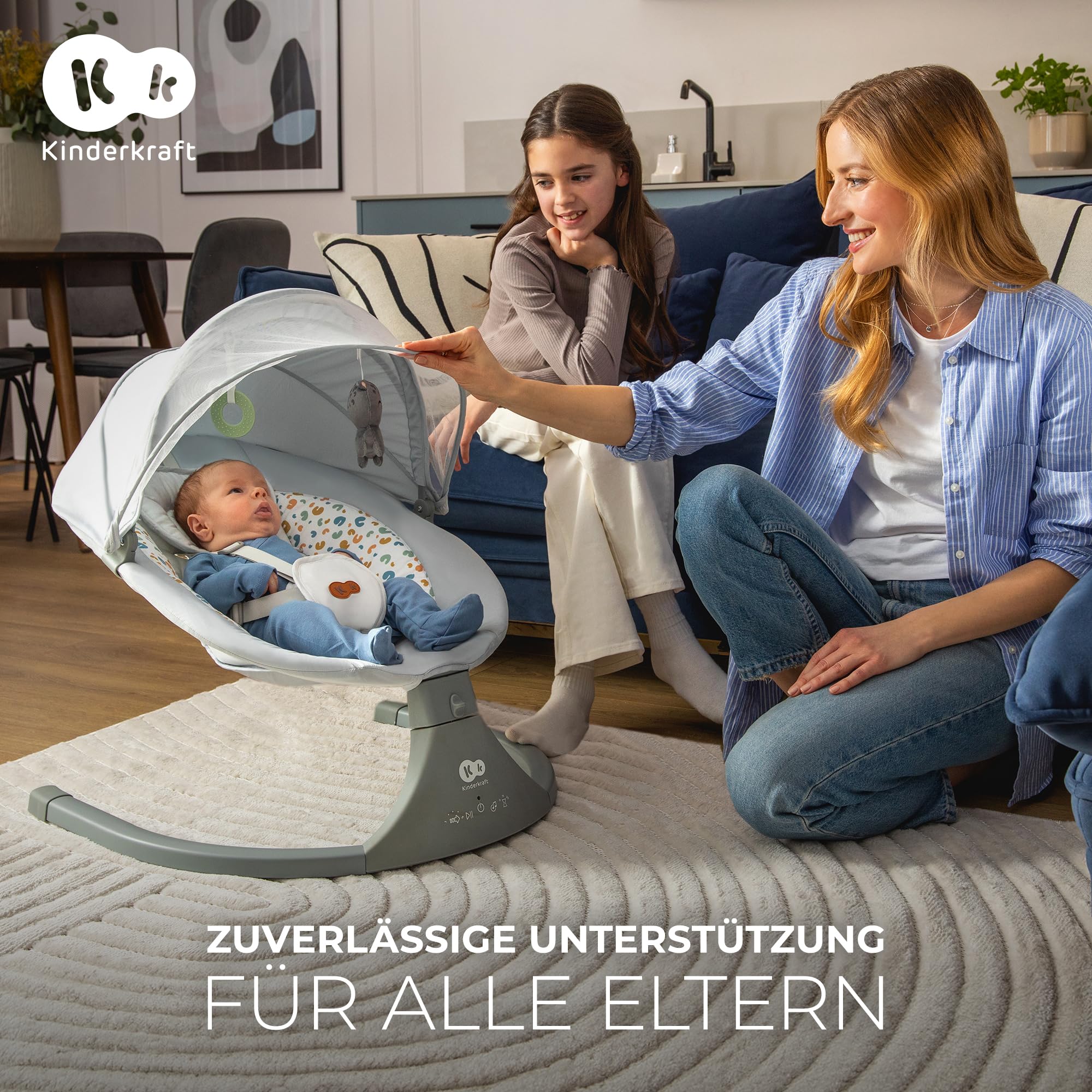 kinderkraft-lumi-2-babywippe-dunkelgrau-elektrisch image 2