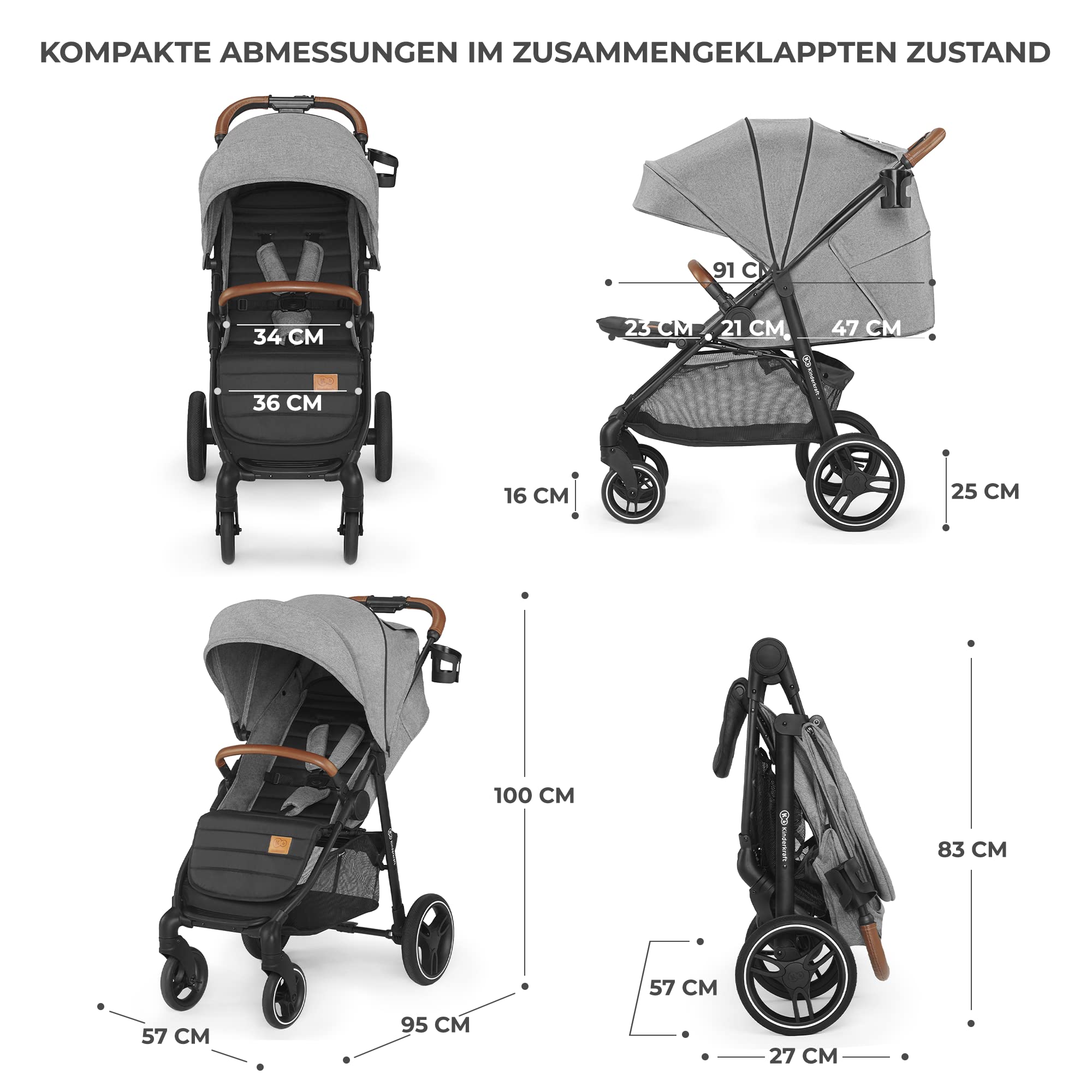kinderkraft-grande-plus-buggy-grau-22-kg-liegeposition image 8