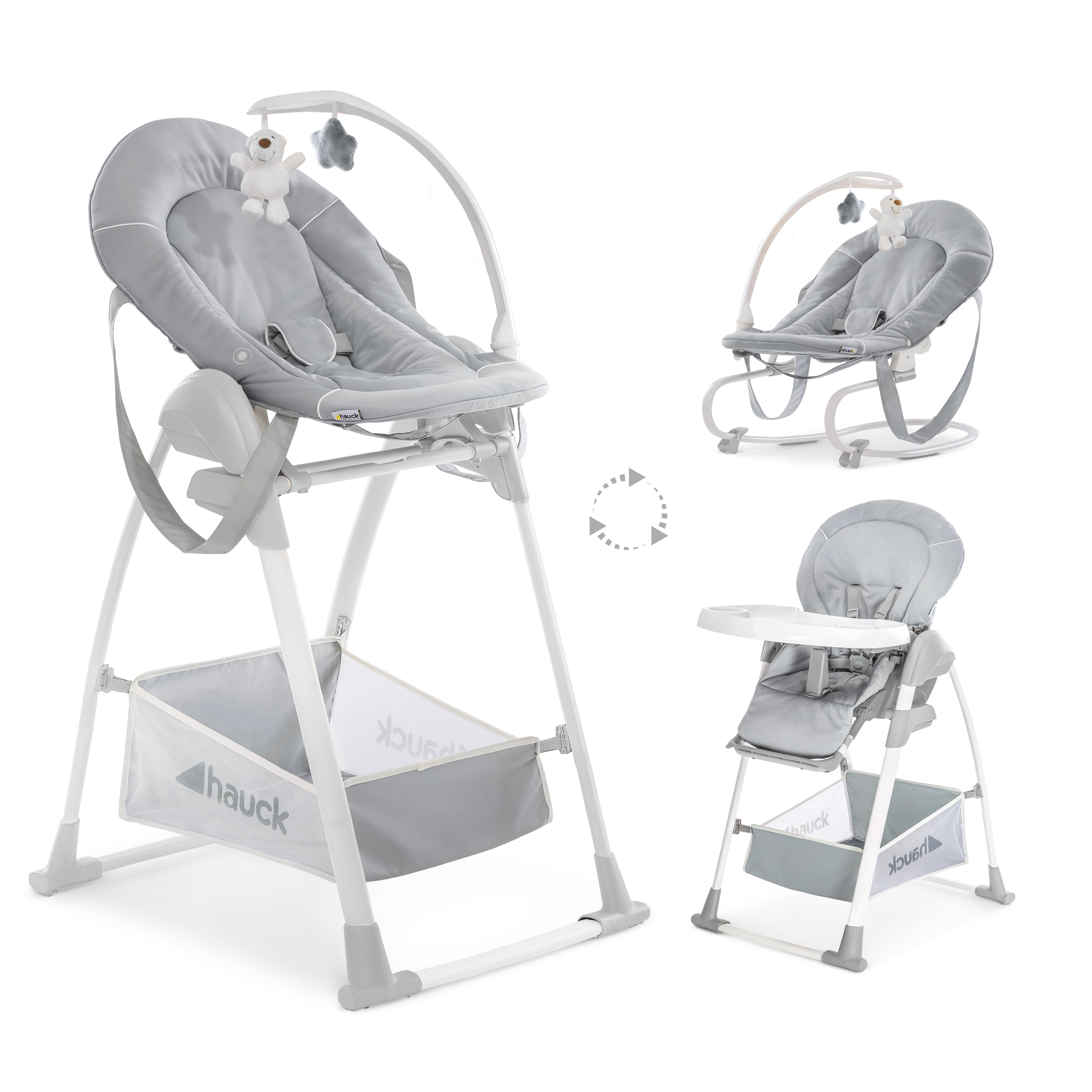 hauck-sit-n-relax-3in1-hochstuhl-beige-mit-babywippe image 1
