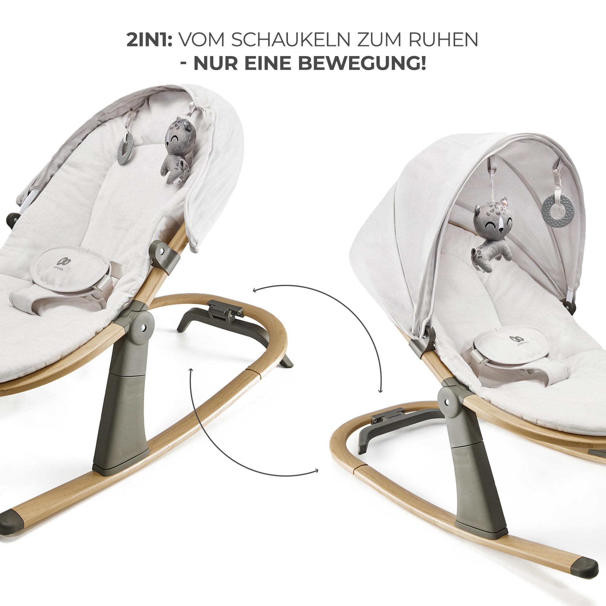 kinderkraft-elsu-babywippe-grau-2-in-1-ab-geburt image 2