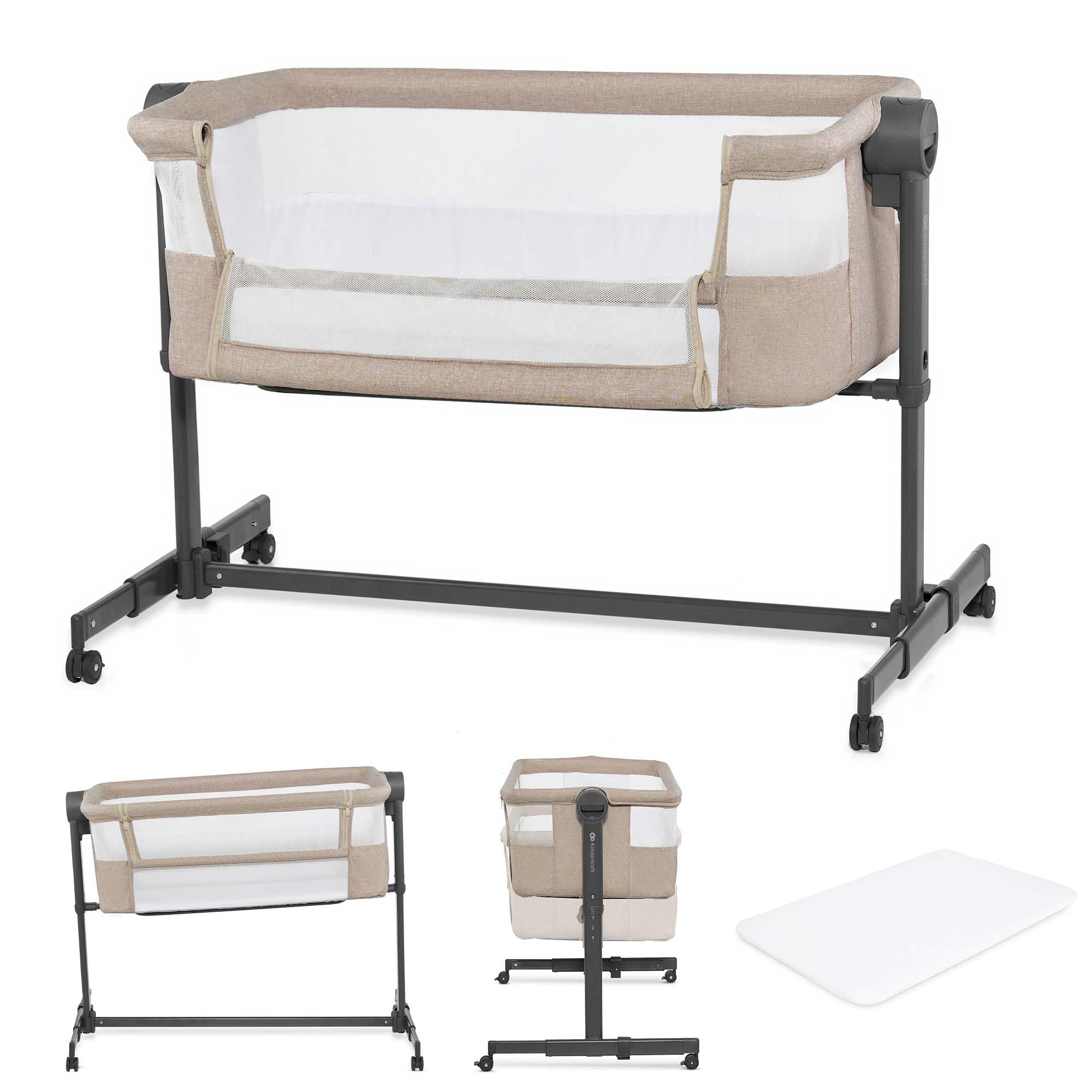 kinderkraft-nestee-up-2-beistellbett-beige-mit-matratze image 3
