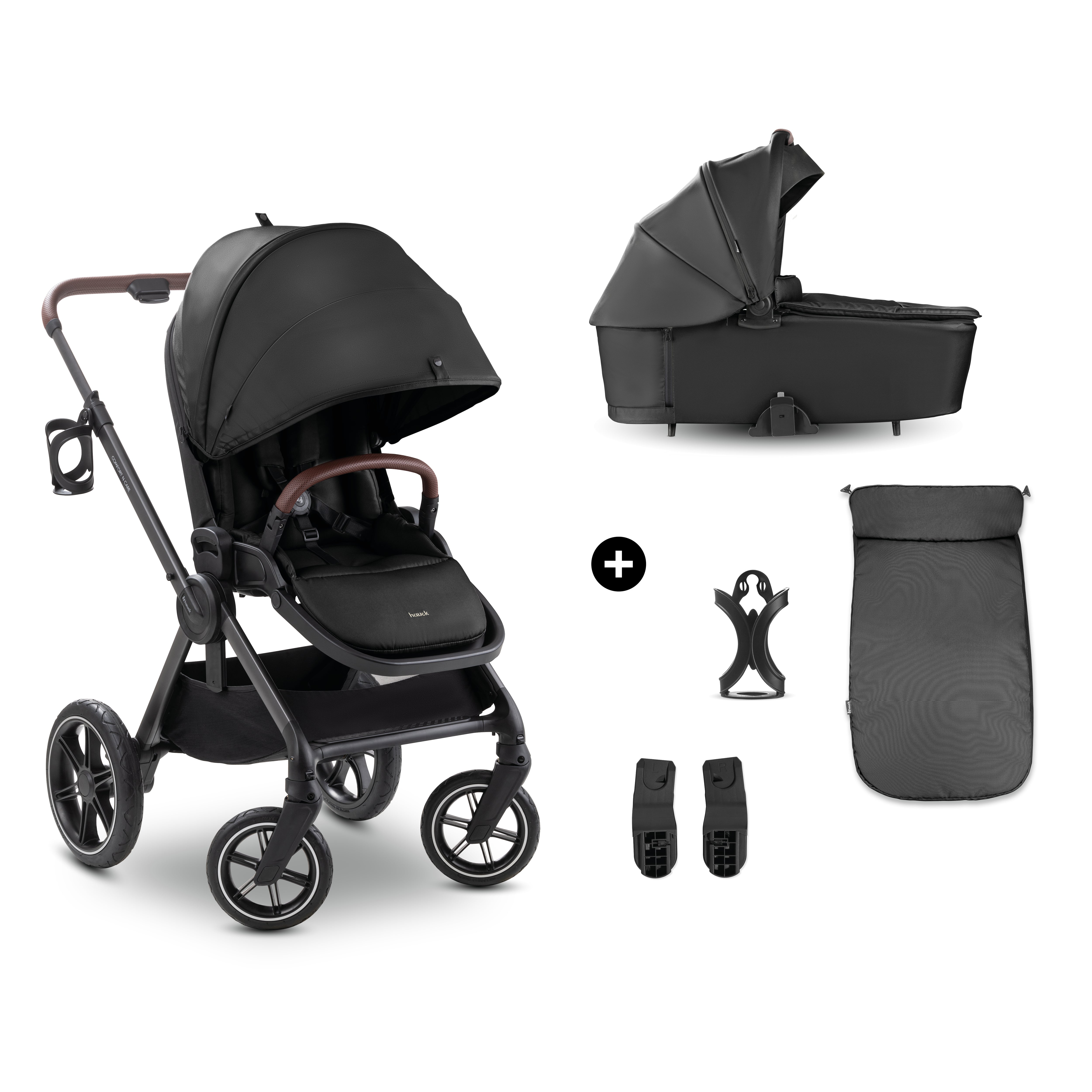 hauck-comfort-n-care-set-kinderwagen-olive-mit-wanne image 2