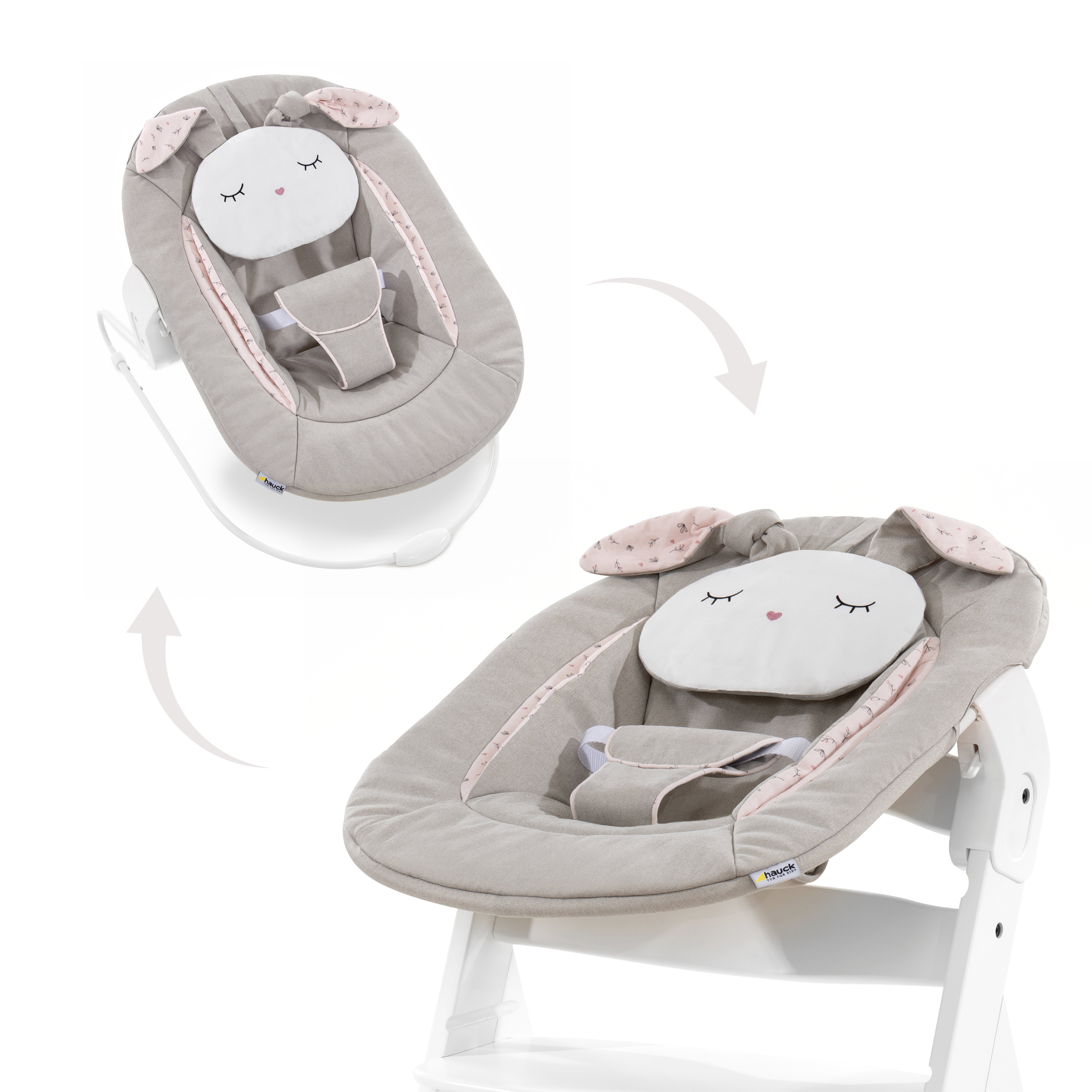 hauck-alpha-bouncer-2in1-babywippe-stretch-beige-neugeborene image 2