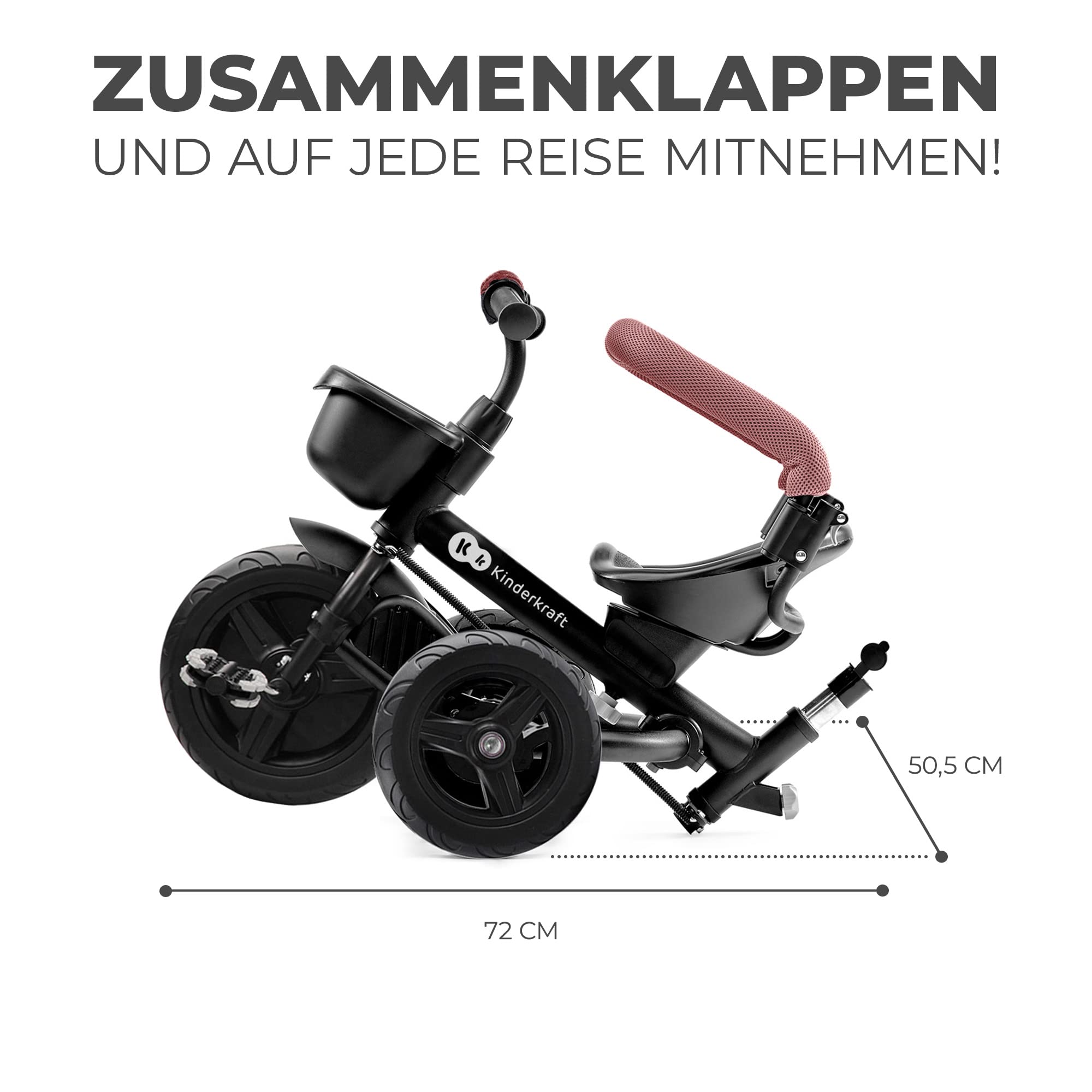 kinderkraft-aveo-dreirad-mit-schubstange-rosa-klappbar image 5