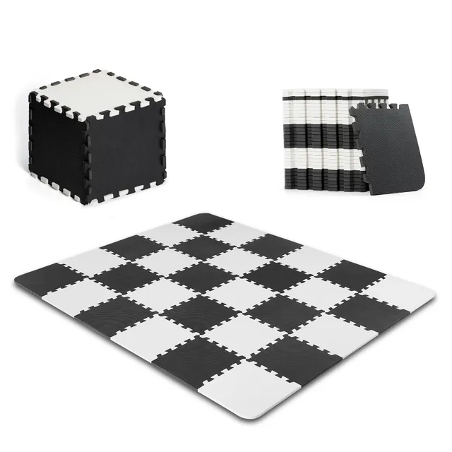 Kinderkraft LUNO Spielmatte Schwarz-Weiß 30 Teile