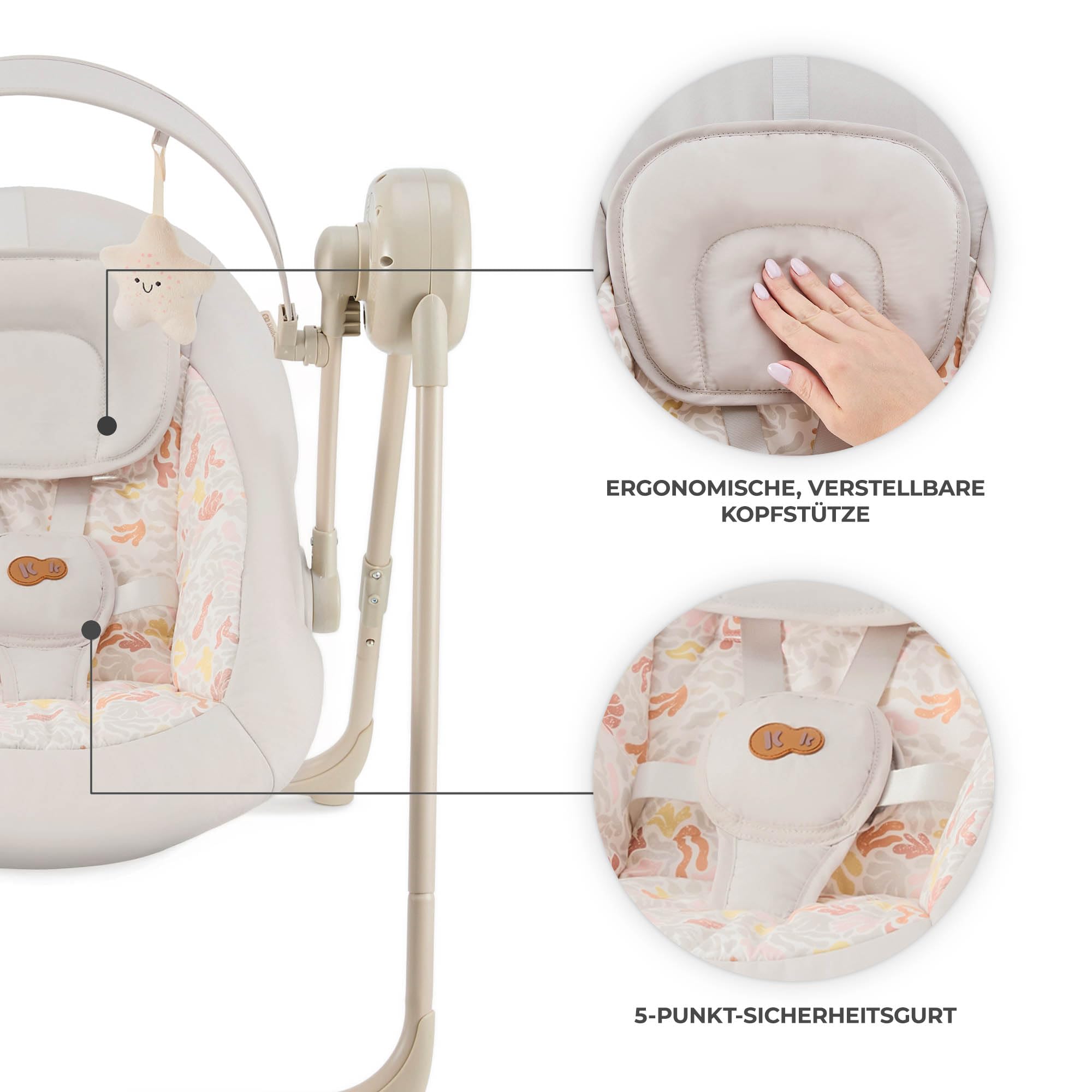 kinderkraft-swingee-elektrische-babywippe-beige-timer image 5