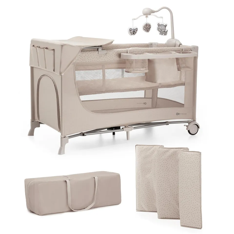 kinderkraft-joy-2-acc-reisebett-3-in-1-beige-mit-zubeh-r image 1