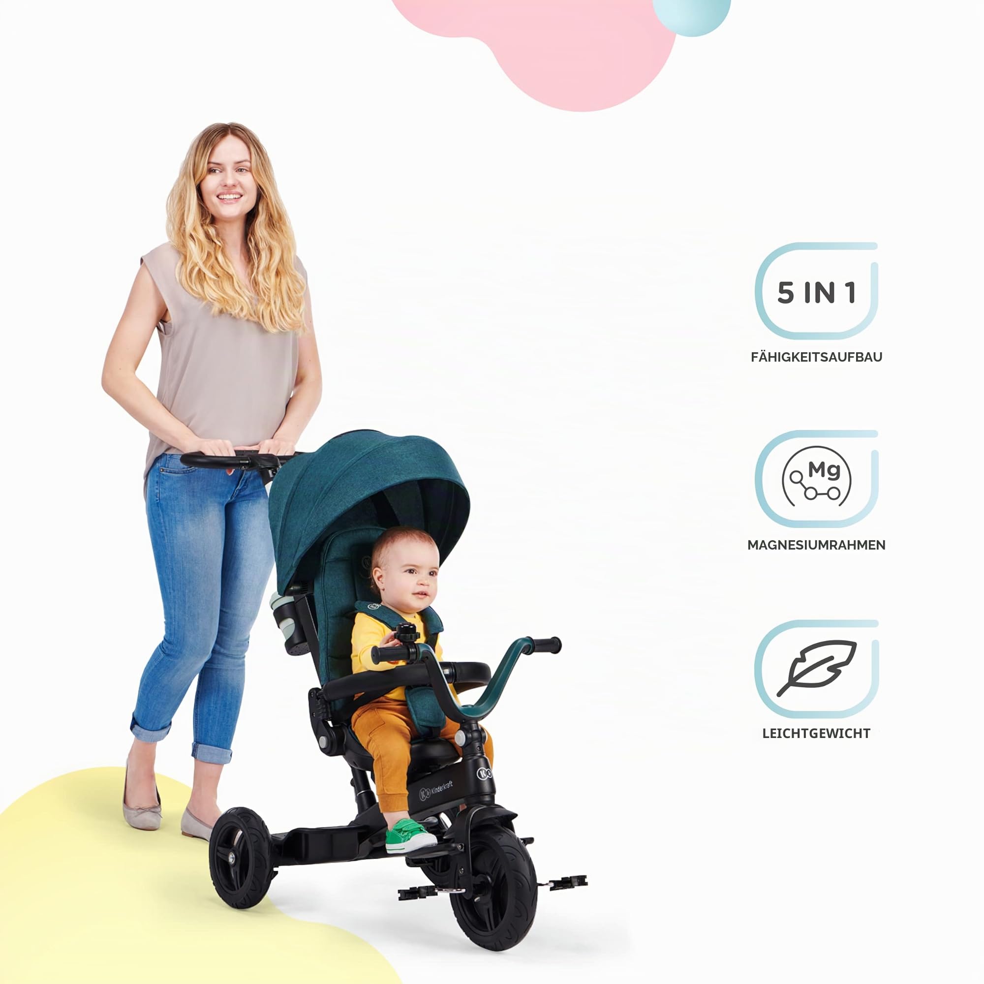 kinderkraft-twipper-5-in-1-dreirad-rosa-ab-9-monate image 5