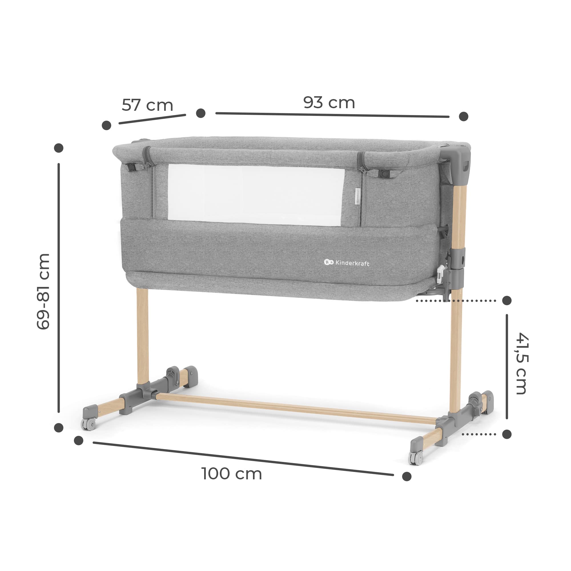kinderkraft-neste-grow-3in1-babybett-beistellbett-hellgrau-stahl image 7