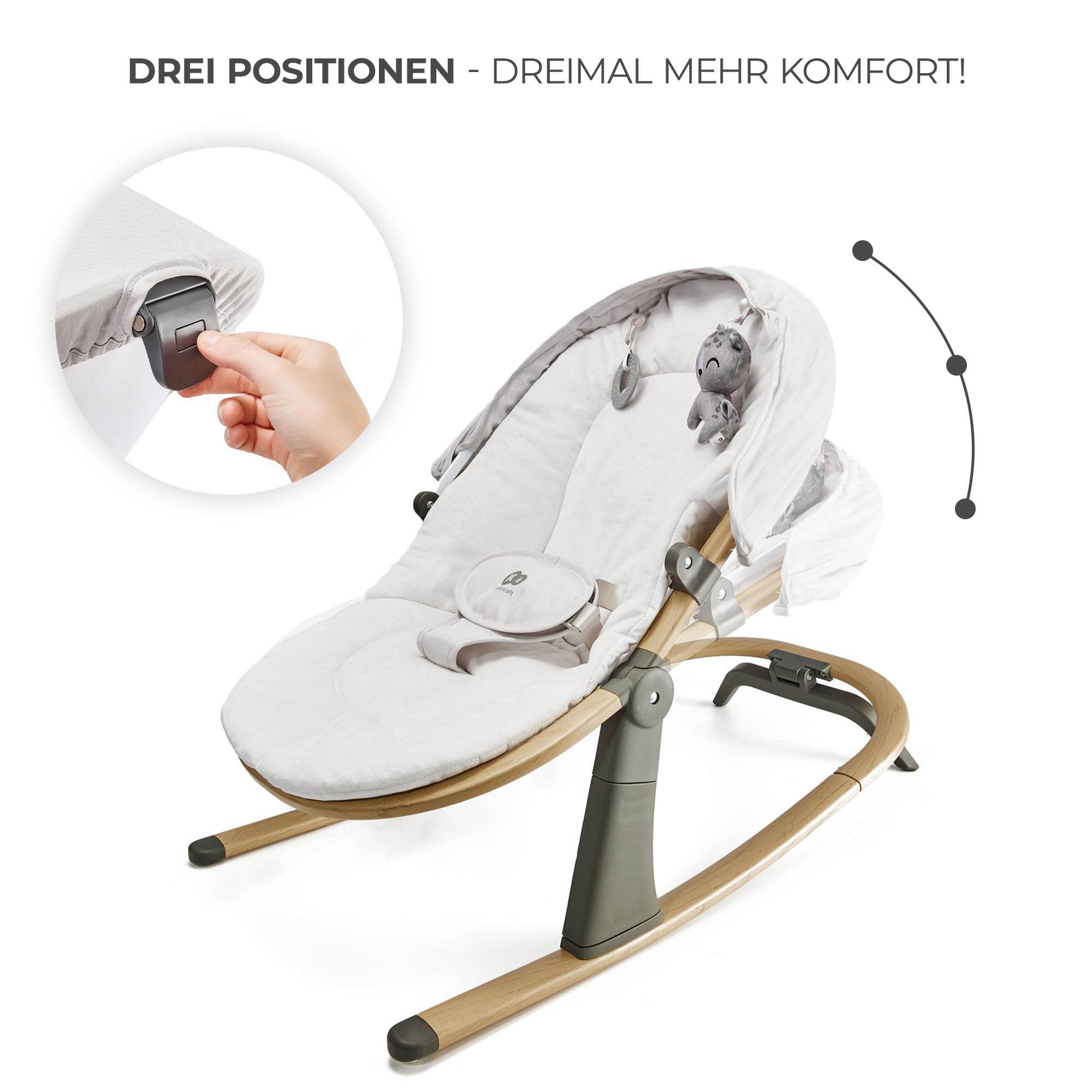 kinderkraft-elsu-babywippe-grau-2-in-1-ab-geburt image 3