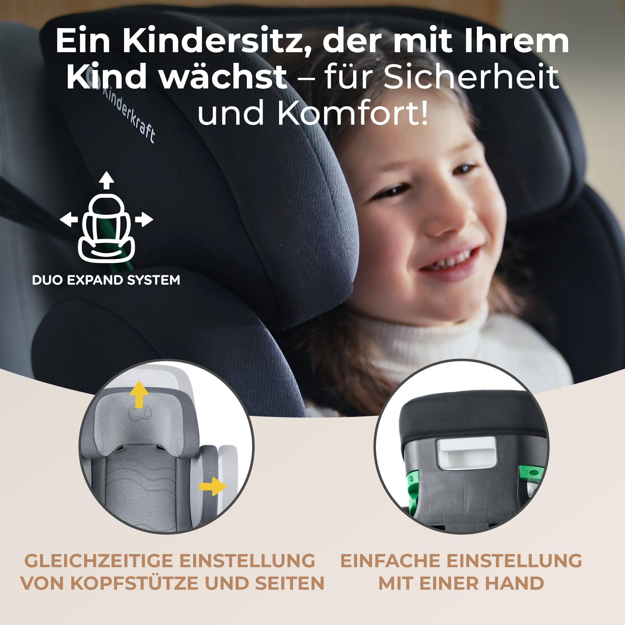 kinderkraft-xpand-2-i-size-kindersitz-grau-100-150-cm image 4