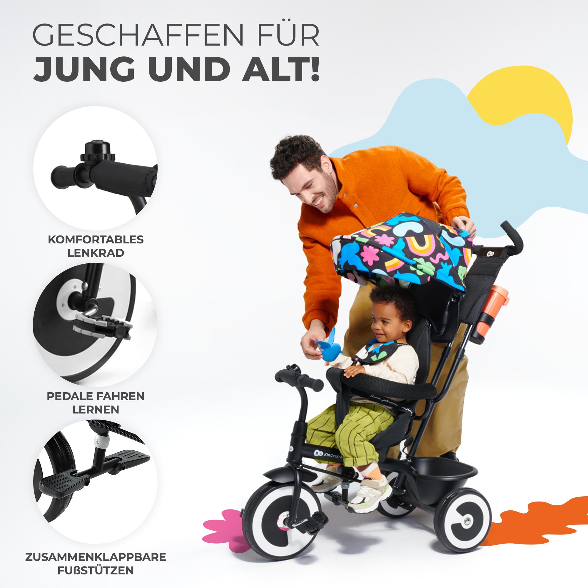 kinderkraft-aston-dreirad-happy-shapes-mit-schubstange image 3