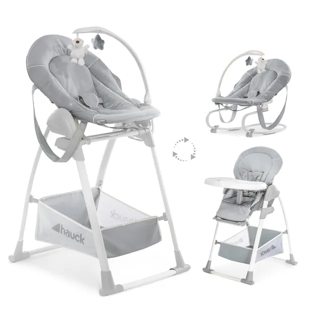 hauck-sit-n-relax-3in1-hochstuhl-beige-mit-babywippe image 1