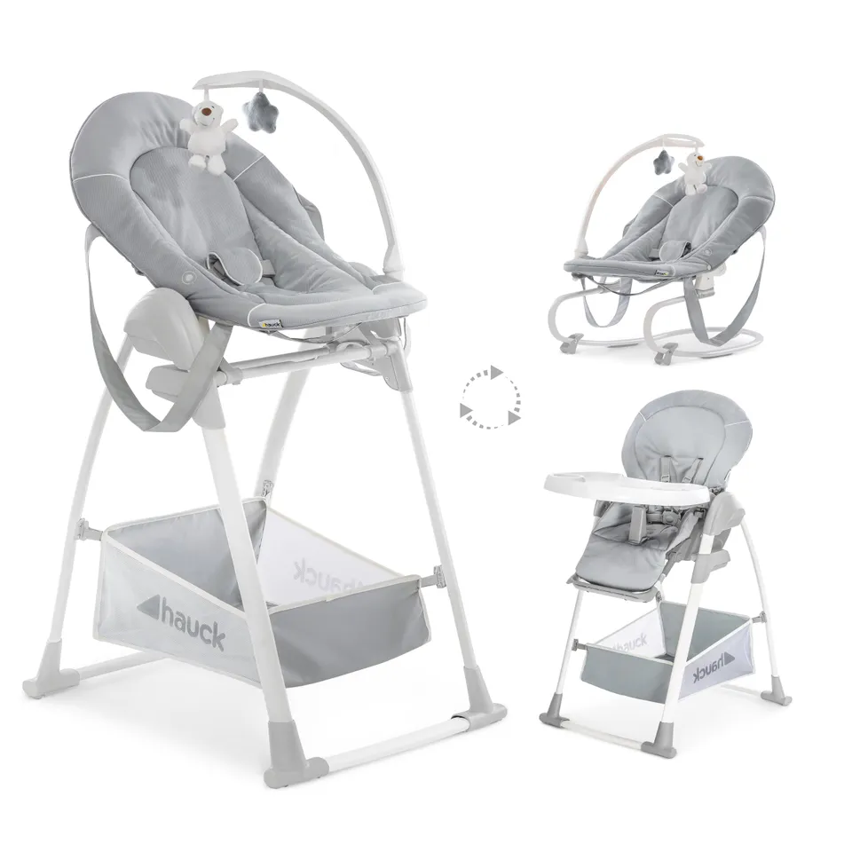 hauck-sit-n-relax-3in1-hochstuhl-beige-mit-babywippe image 1