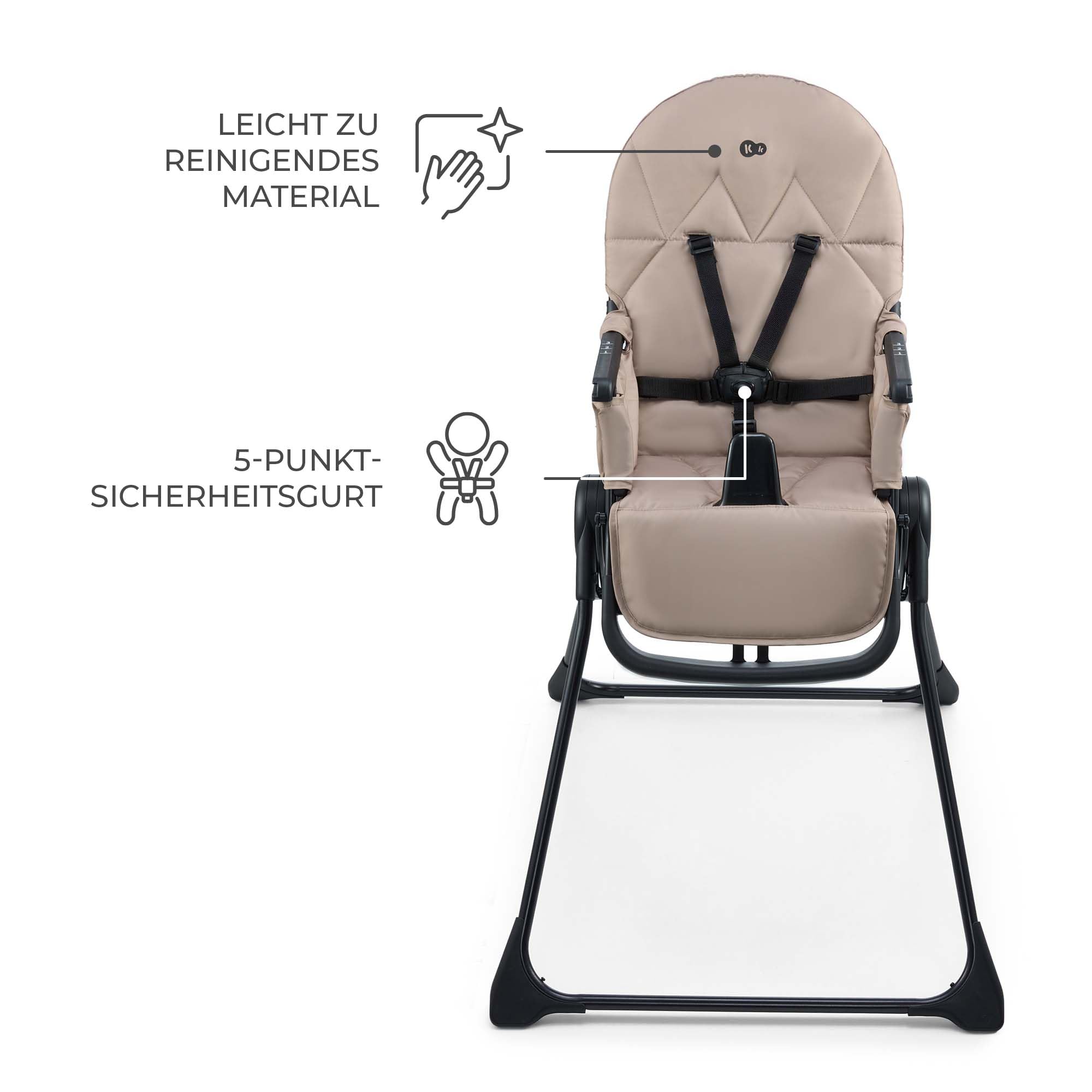 kinderkraft-binci-hochstuhl-beige-faltbar-mit-tablett image 5