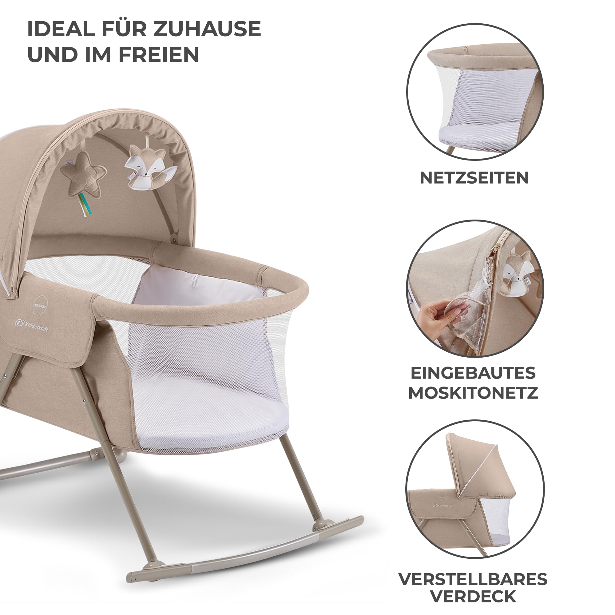 kinderkraft-lovi-3in1-reisebett-beige-mit-matratze image 7