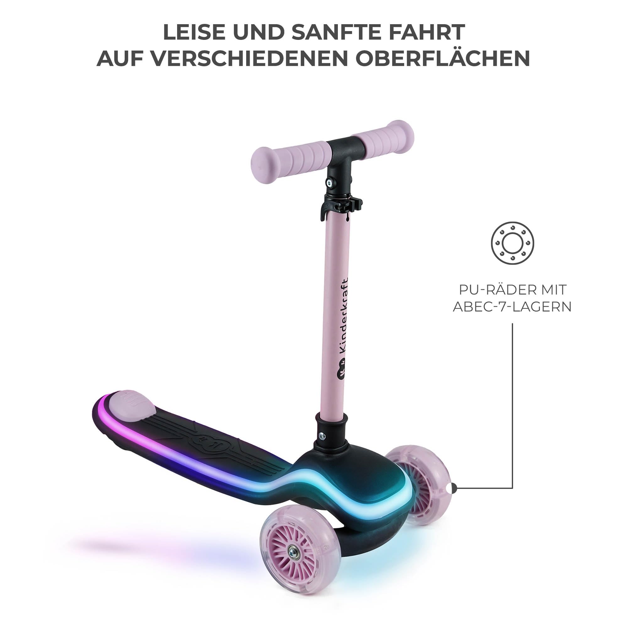 kinderkraft-raket-kinderroller-pink-led-klappbar image 6