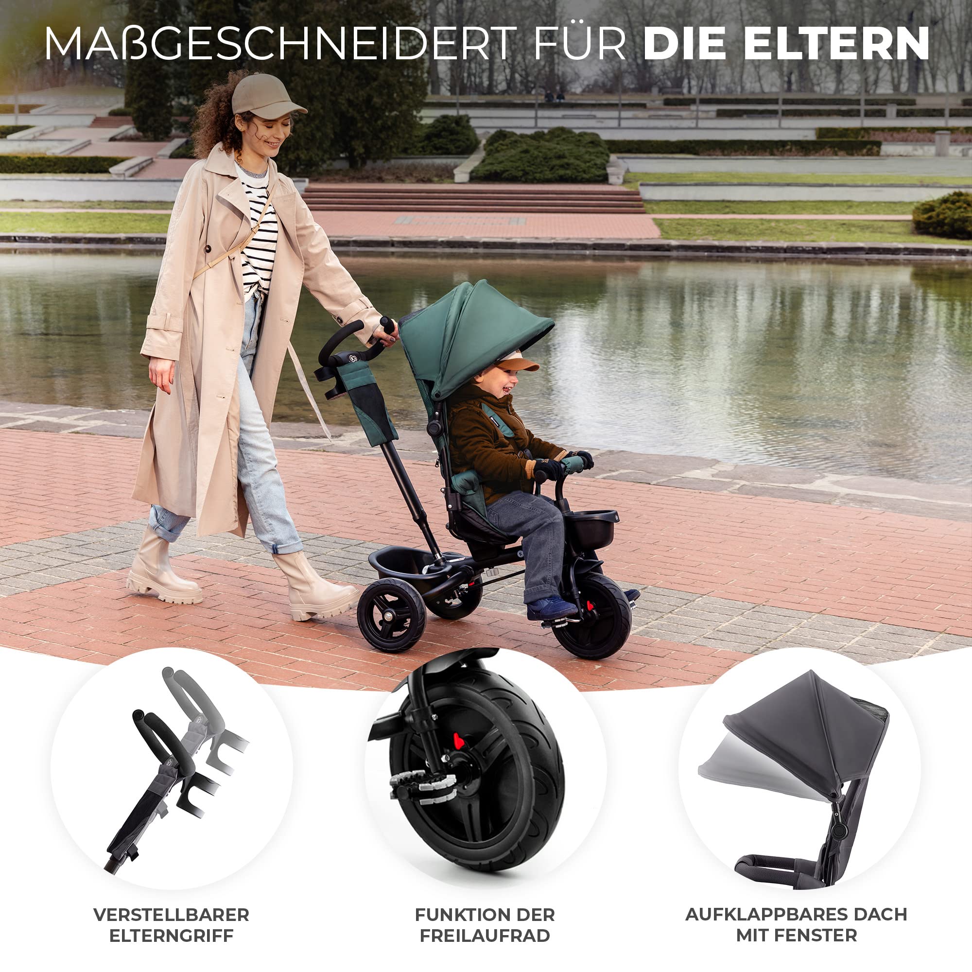 kinderkraft-aveo-dreirad-mit-schubstange-rosa-klappbar image 4