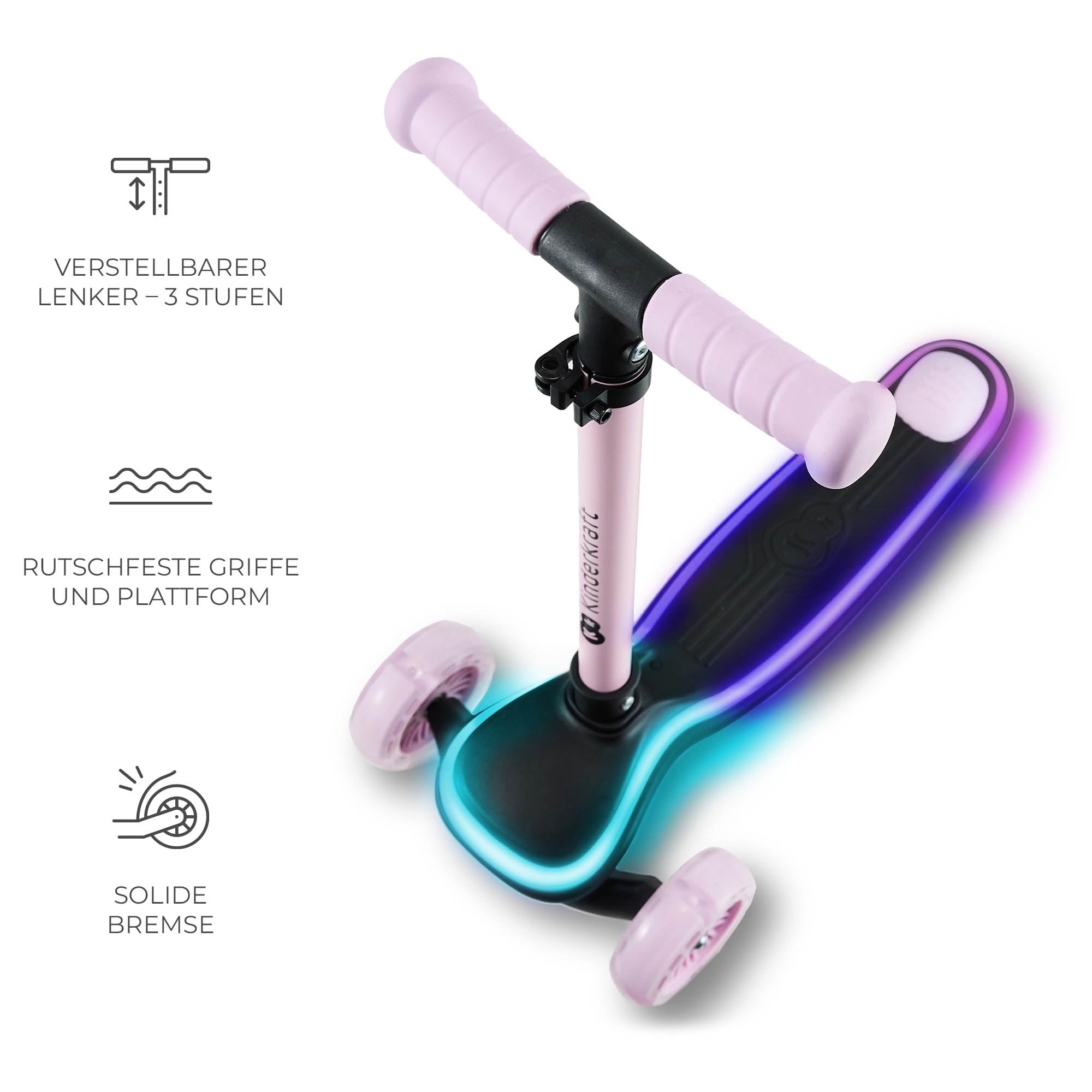 kinderkraft-raket-kinderroller-pink-led-klappbar image 7