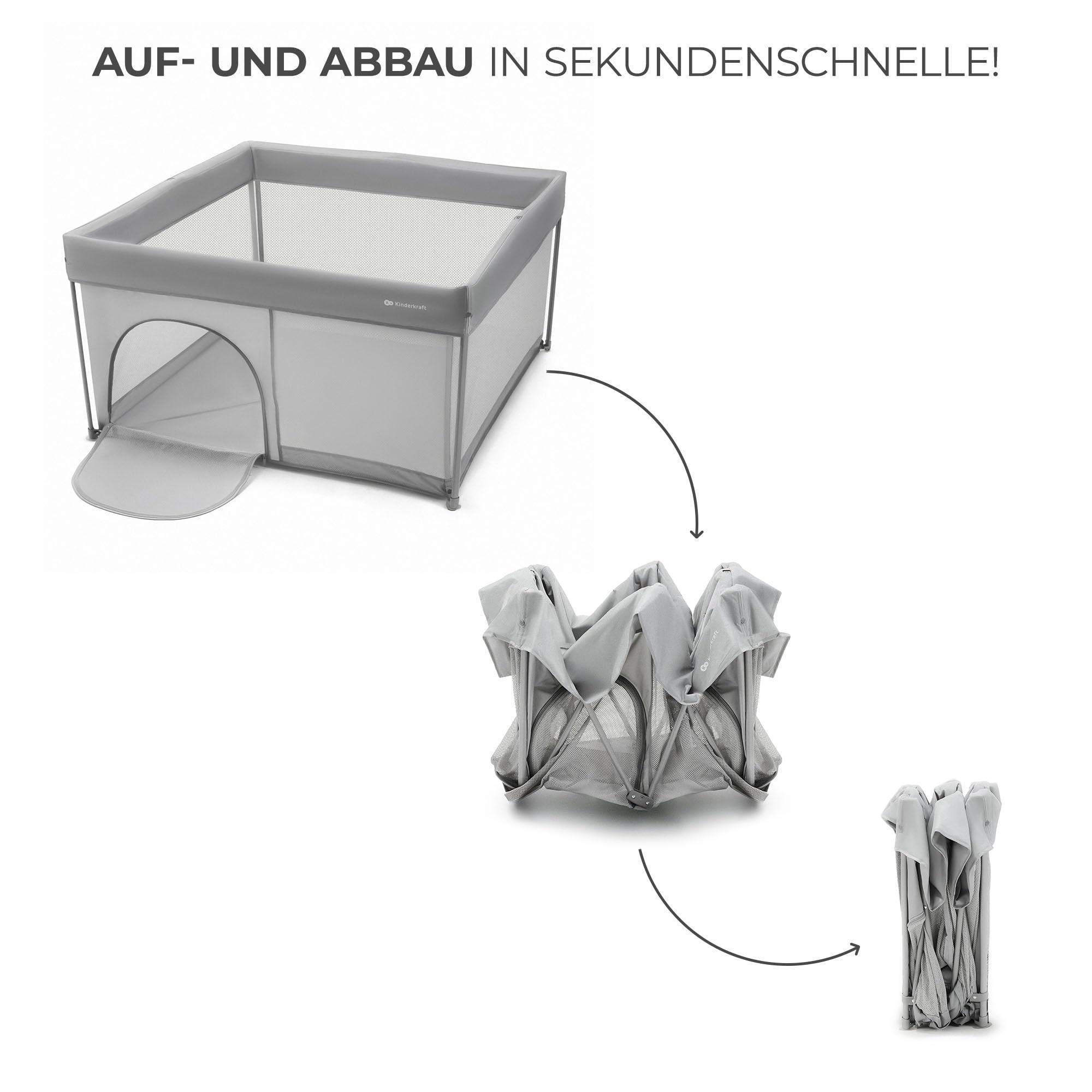 kinderkraft-ziki-laufgitter-grau-faltbar-mit-tasche image 3