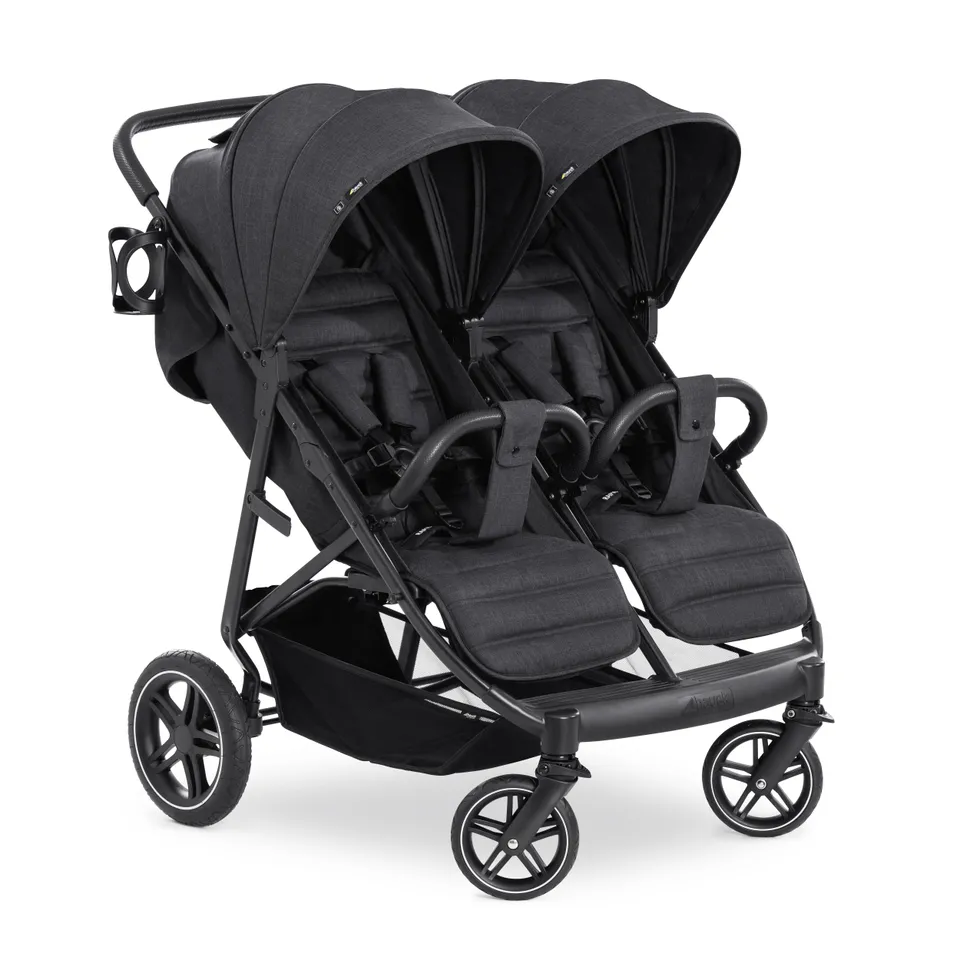 hauck-uptown-duo-geschwisterwagen-melange-black-zwillings image 1