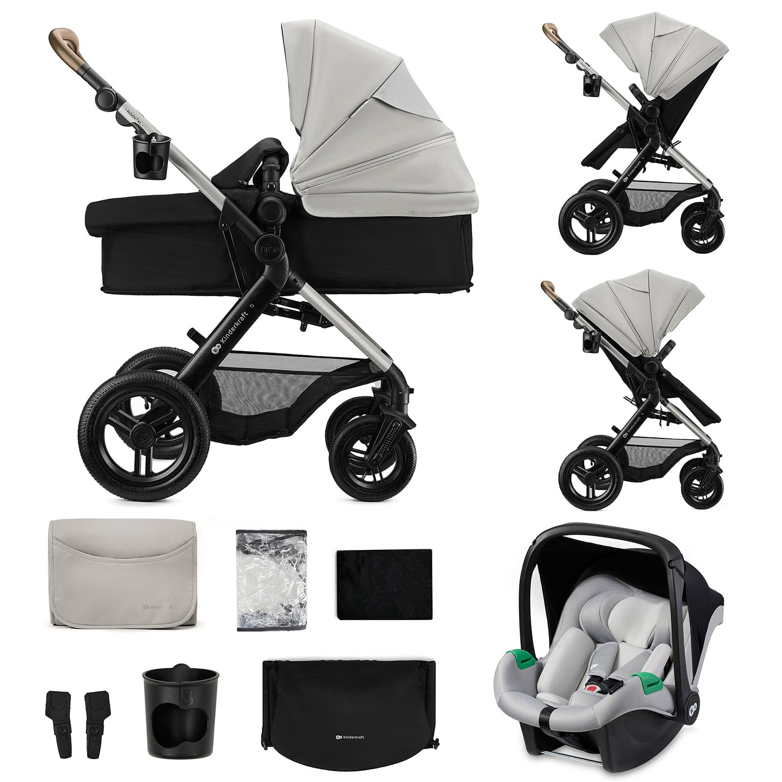 kinderkraft-moov-2-xl-air-kinderwagen-3-in-1-grau-luftreifen image 1