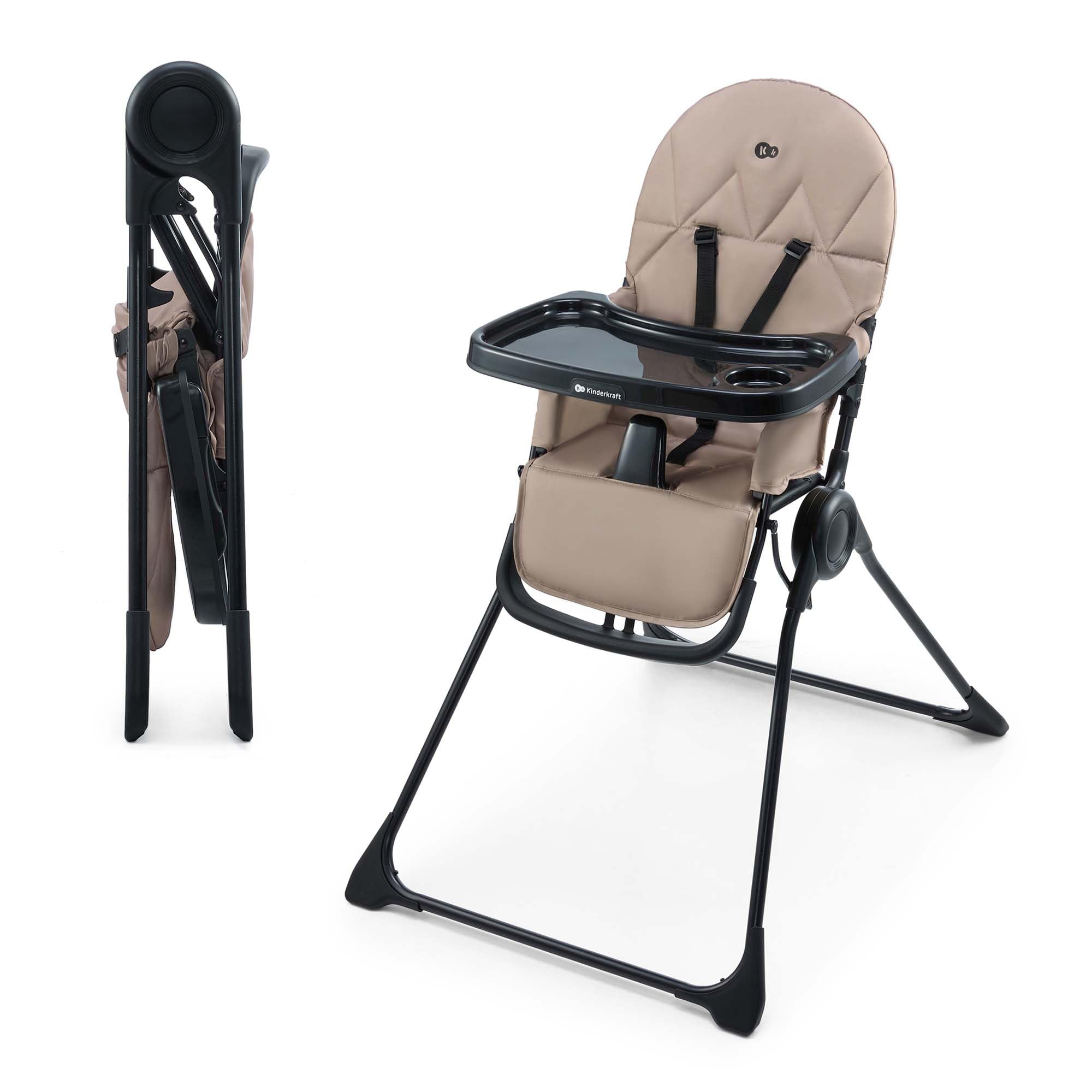 kinderkraft-binci-hochstuhl-beige-faltbar-mit-tablett image 1