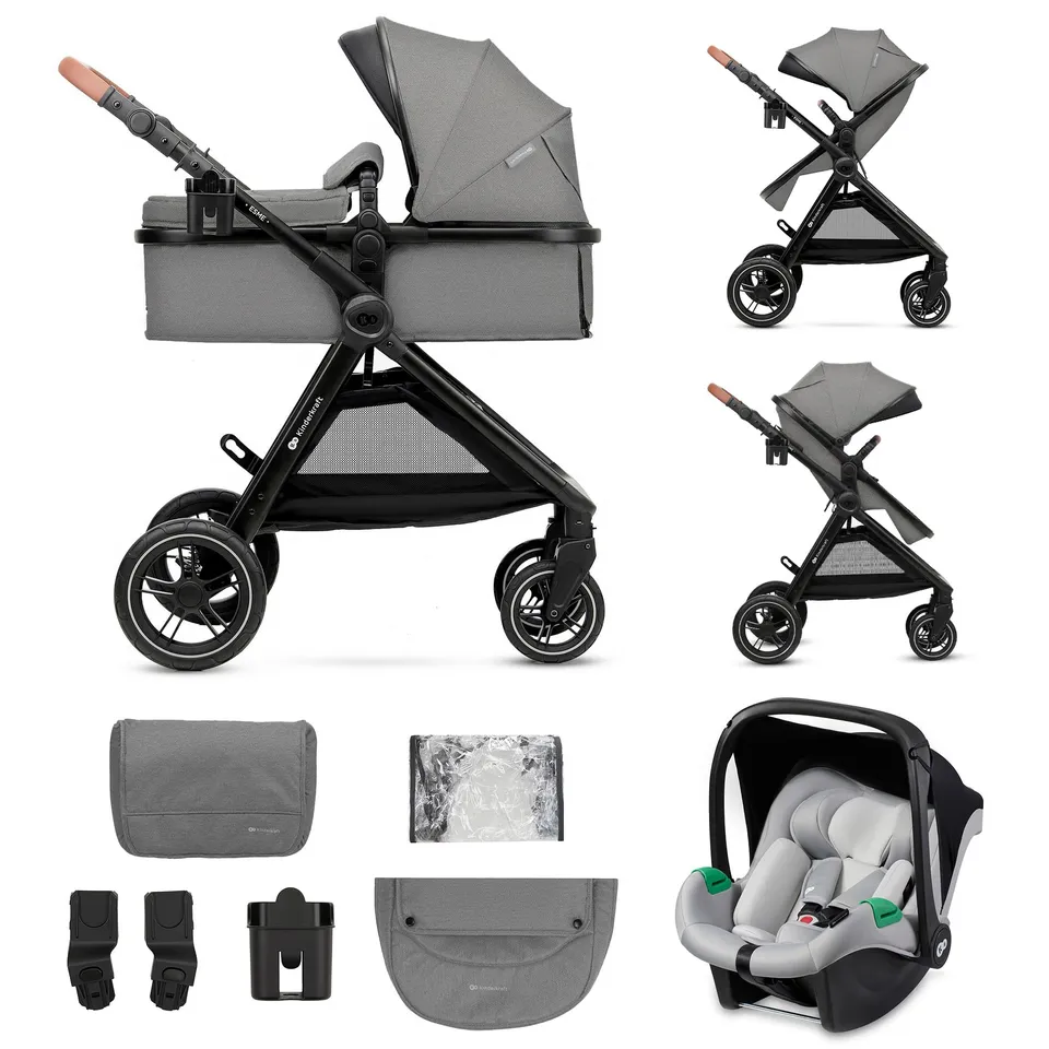 kinderkraft-esme-3in1-kinderwagen-beige-mit-babyschale image 1