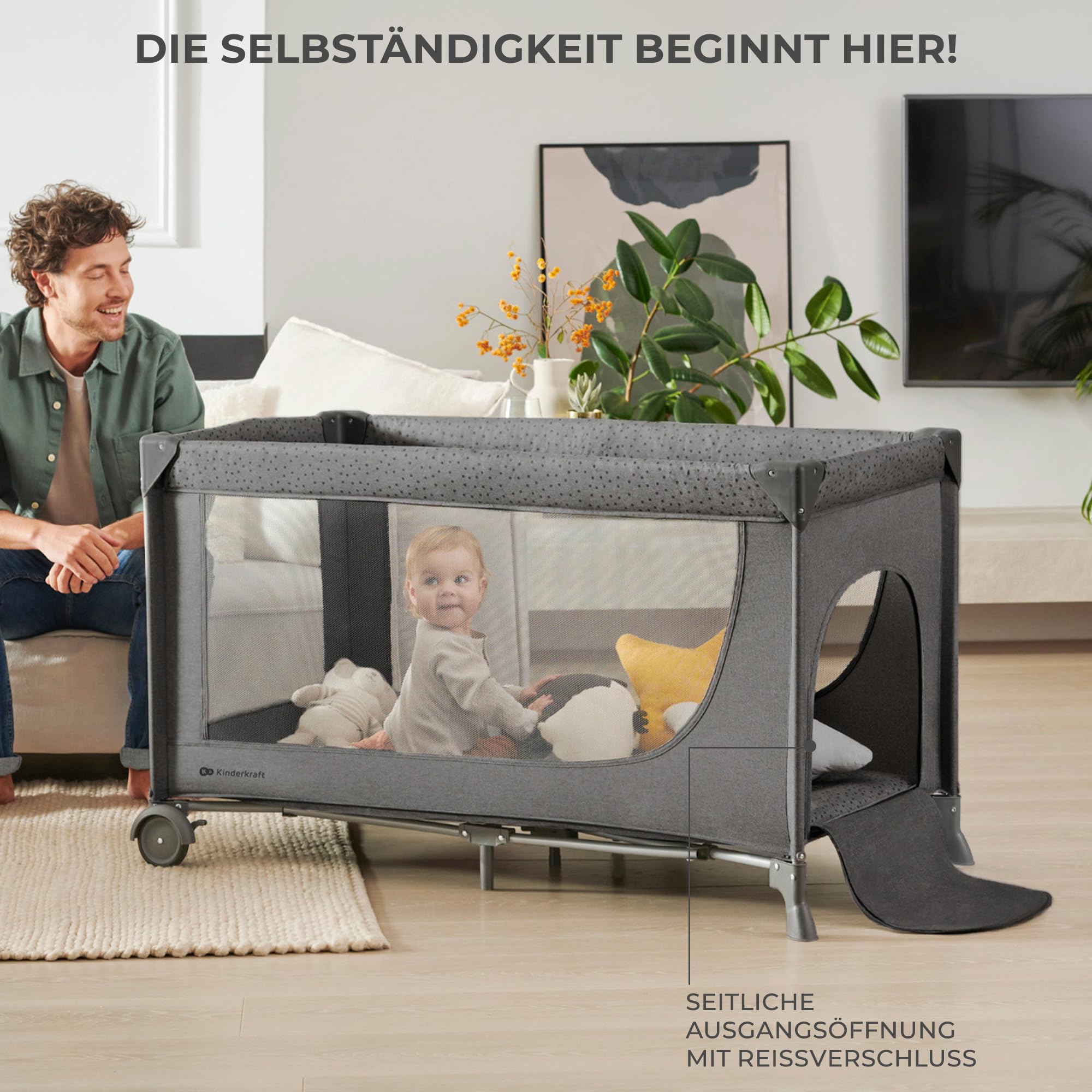 kinderkraft-joy-2-acc-reisebett-3-in-1-beige-mit-zubeh-r image 7