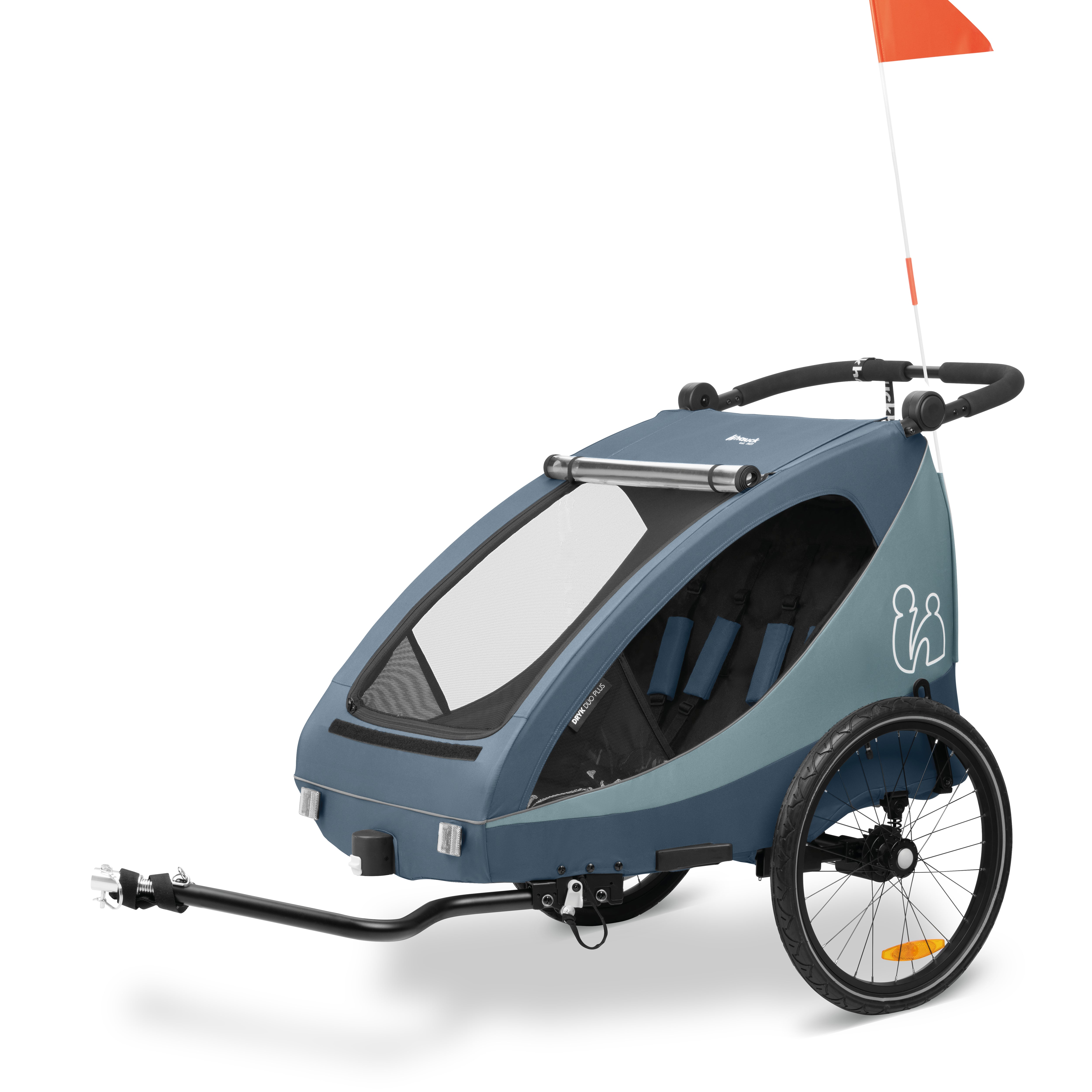 hauck-dryk-duo-plus-fahrradanh-nger-dark-green-2-kinder image 2