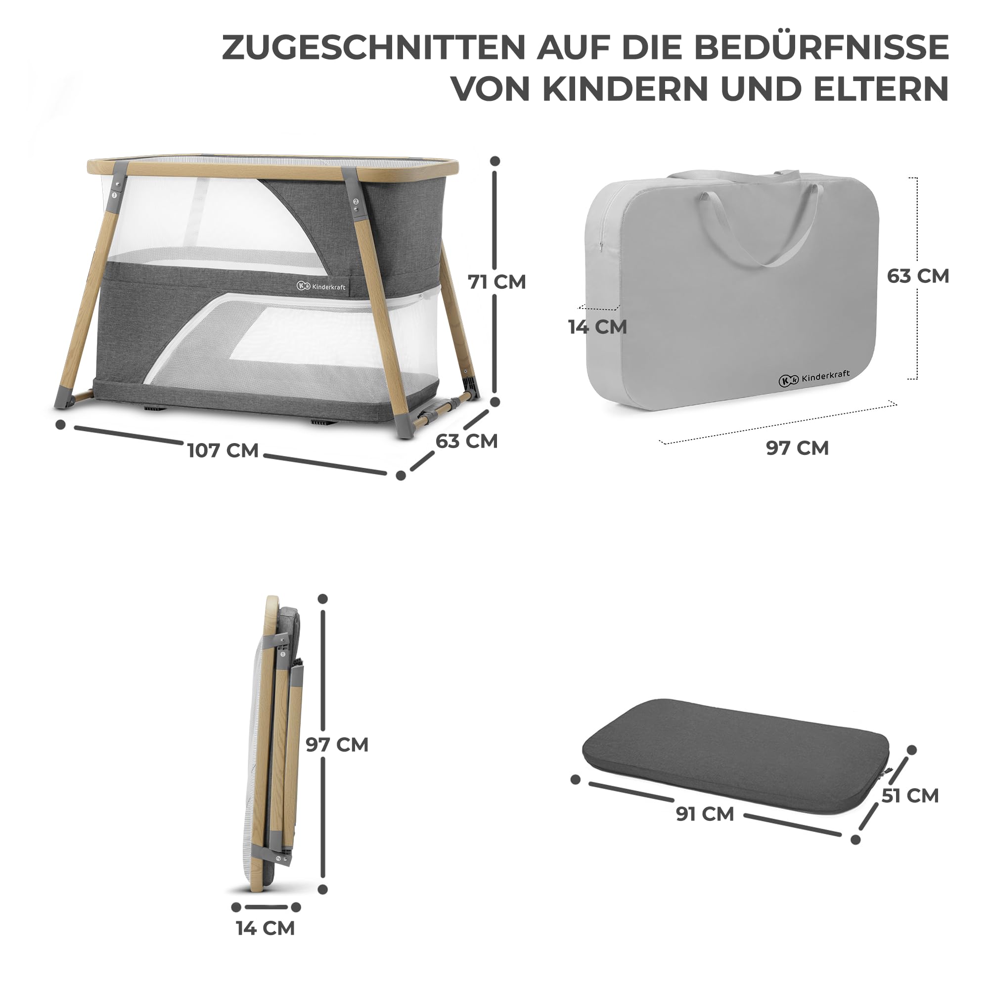 kinderkraft-sofi-reisebett-4-in-1-grau-mit-matratze image 8